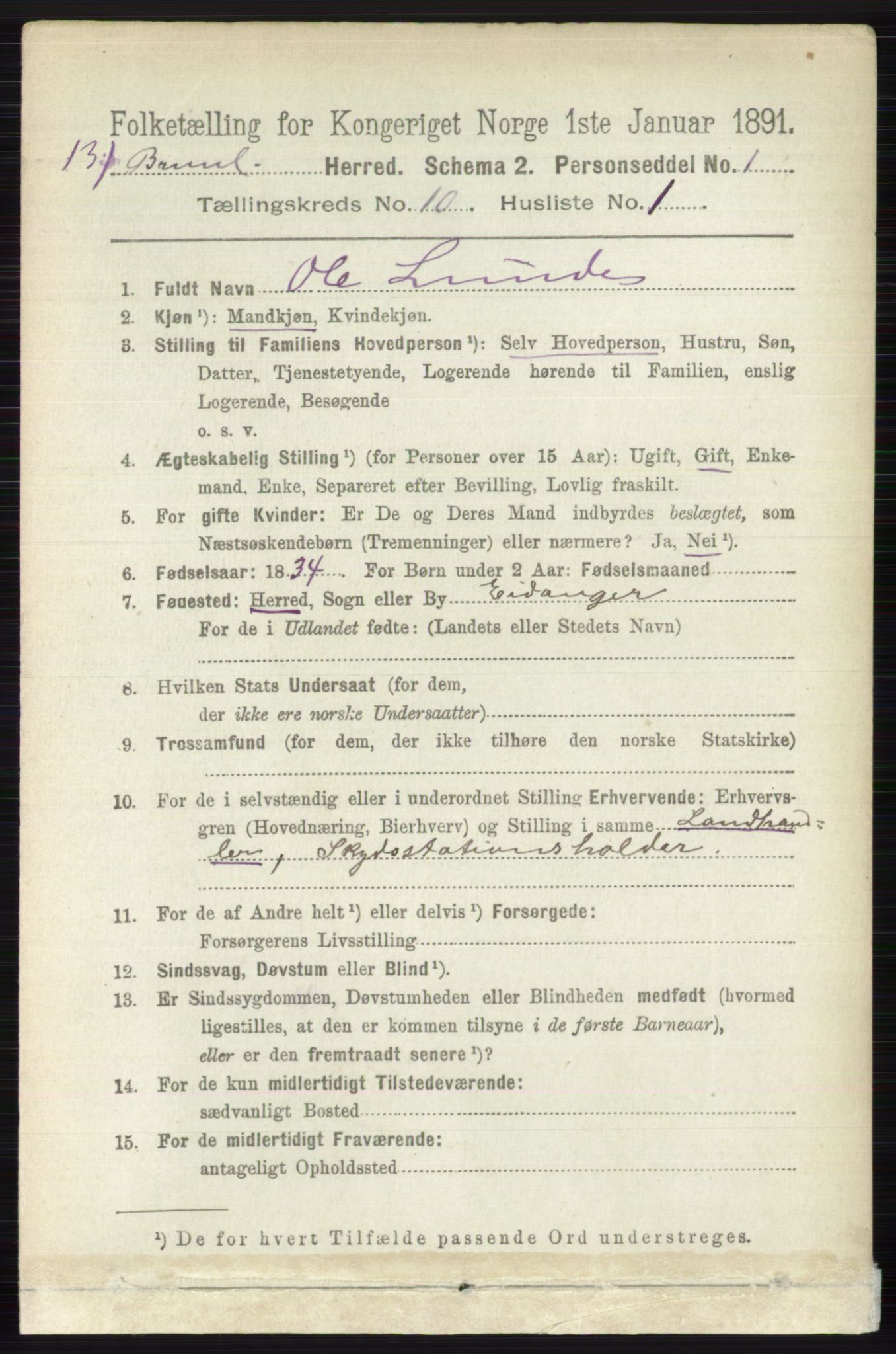 RA, 1891 census for 0726 Brunlanes, 1891, p. 4793