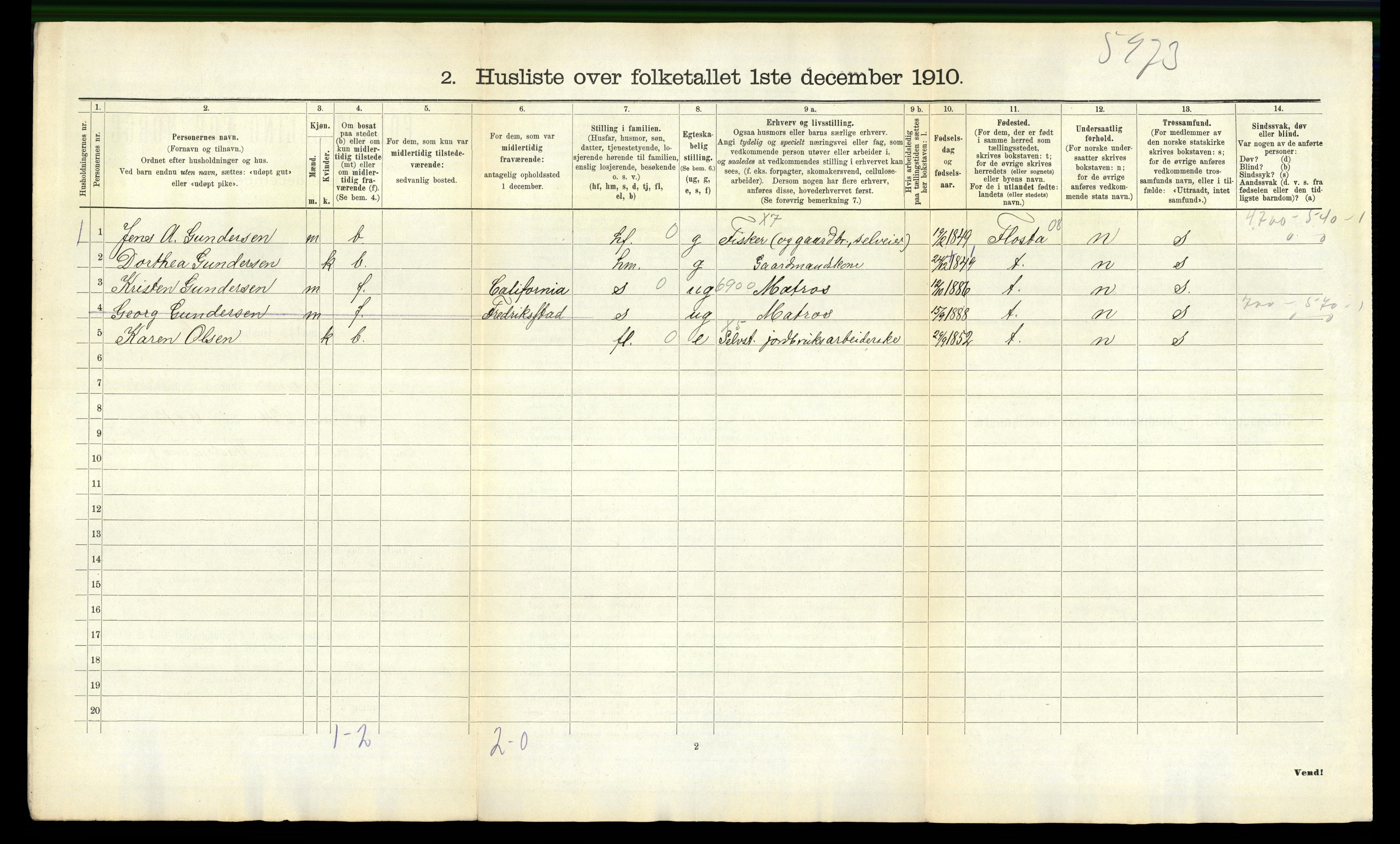 RA, 1910 census for Tromøy, 1910, p. 43