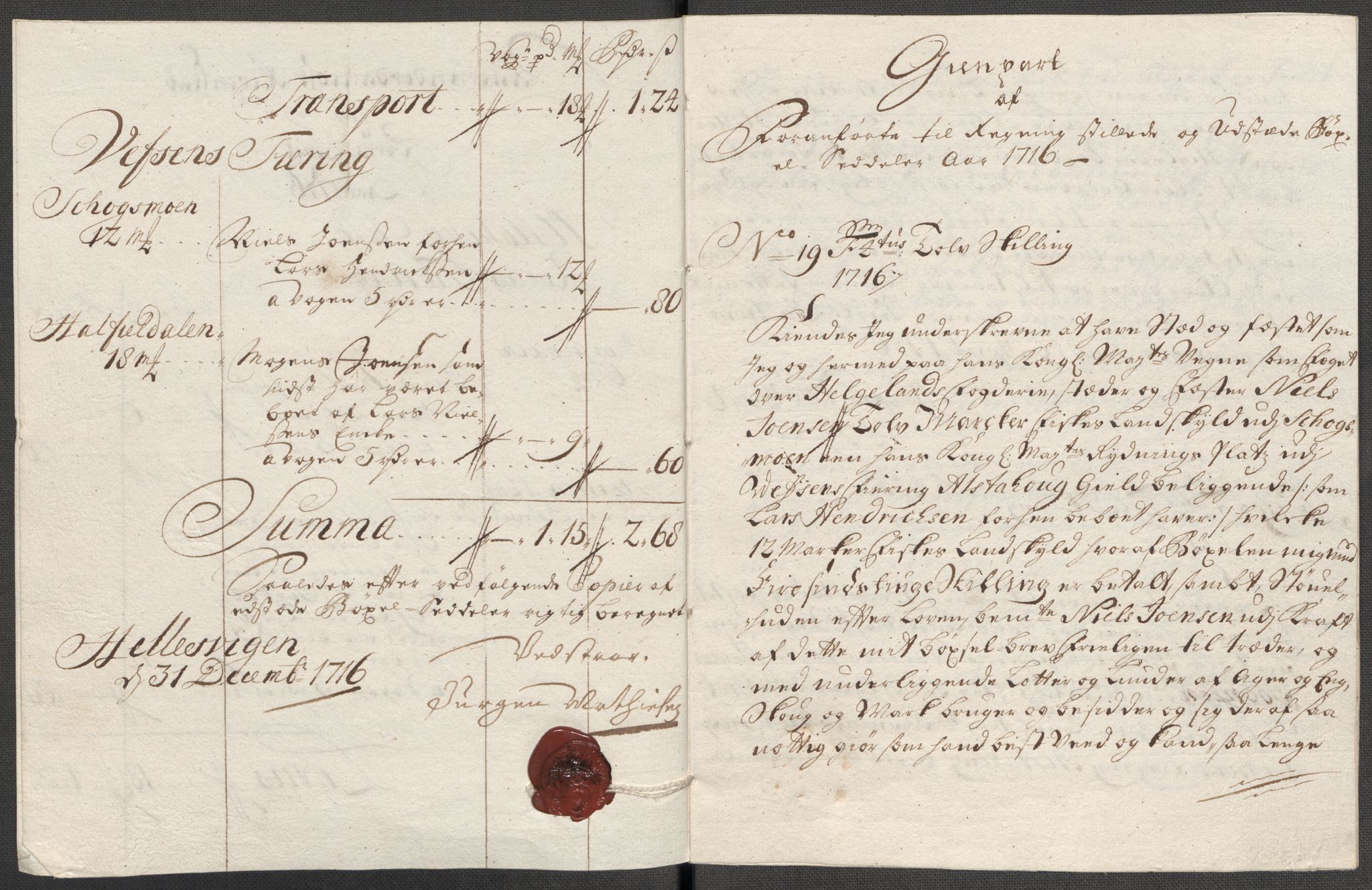 Rentekammeret inntil 1814, Reviderte regnskaper, Fogderegnskap, AV/RA-EA-4092/R65/L4514: Fogderegnskap Helgeland, 1716, p. 233