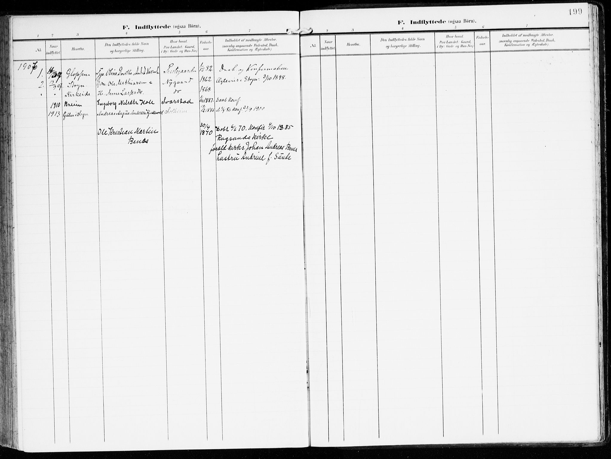 Innvik sokneprestembete, AV/SAB-A-80501: Parish register (official) no. B 2, 1903-1929, p. 199