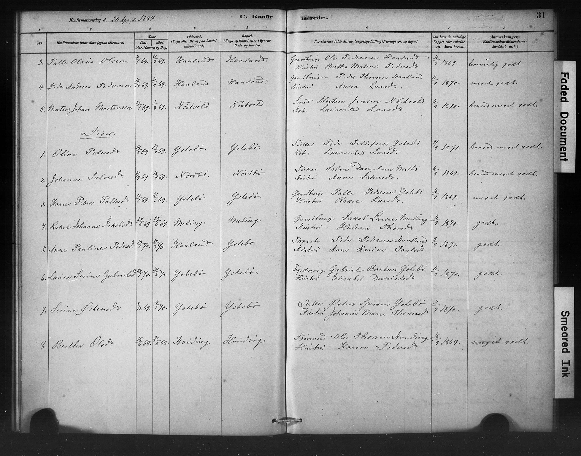 Rennesøy sokneprestkontor, SAST/A -101827/H/Ha/Haa/L0011: Parish register (official) no. A 11, 1878-1887, p. 31
