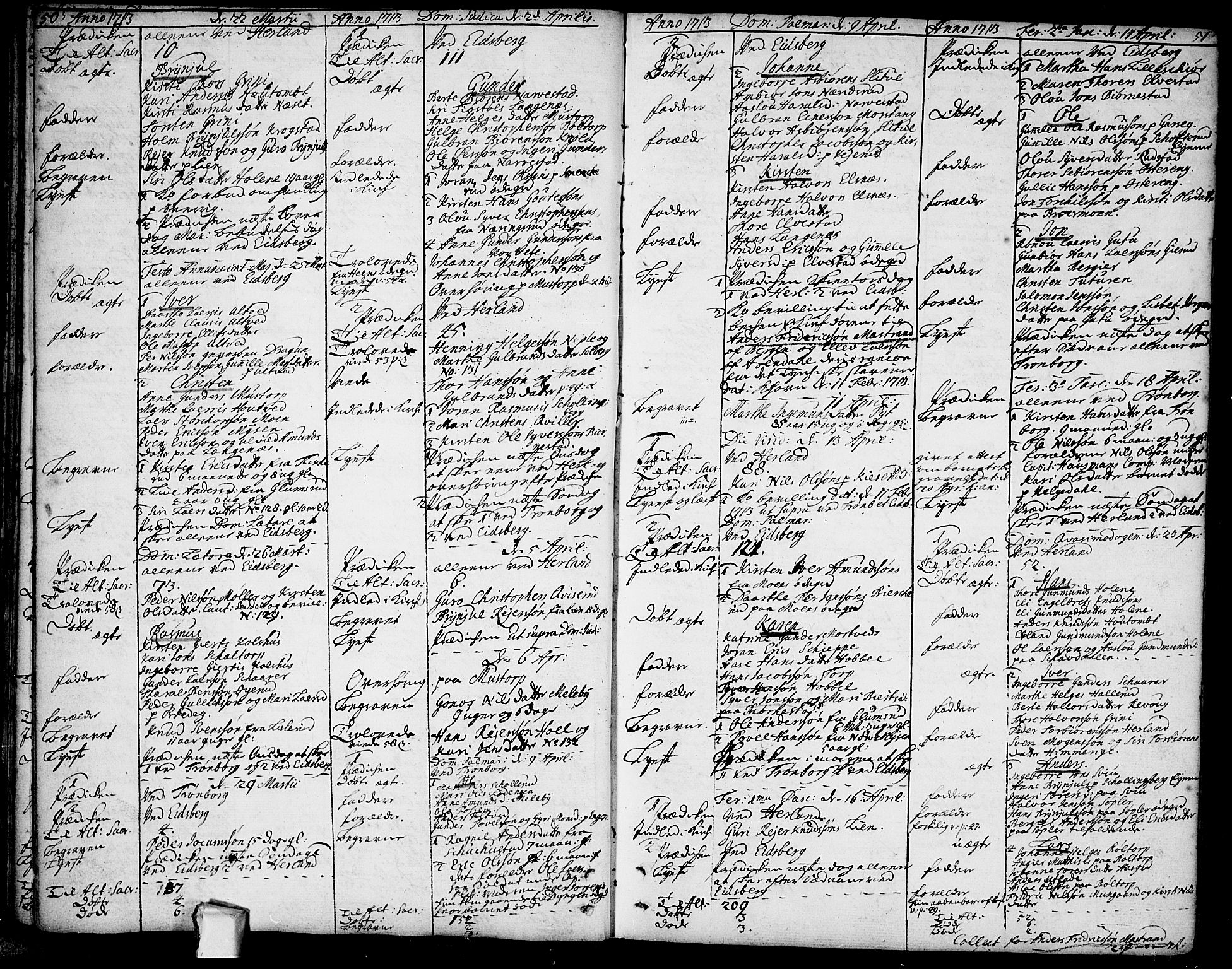 Eidsberg prestekontor Kirkebøker, AV/SAO-A-10905/F/Fa/L0001: Parish register (official) no. I 1, 1710-1730, p. 50-51