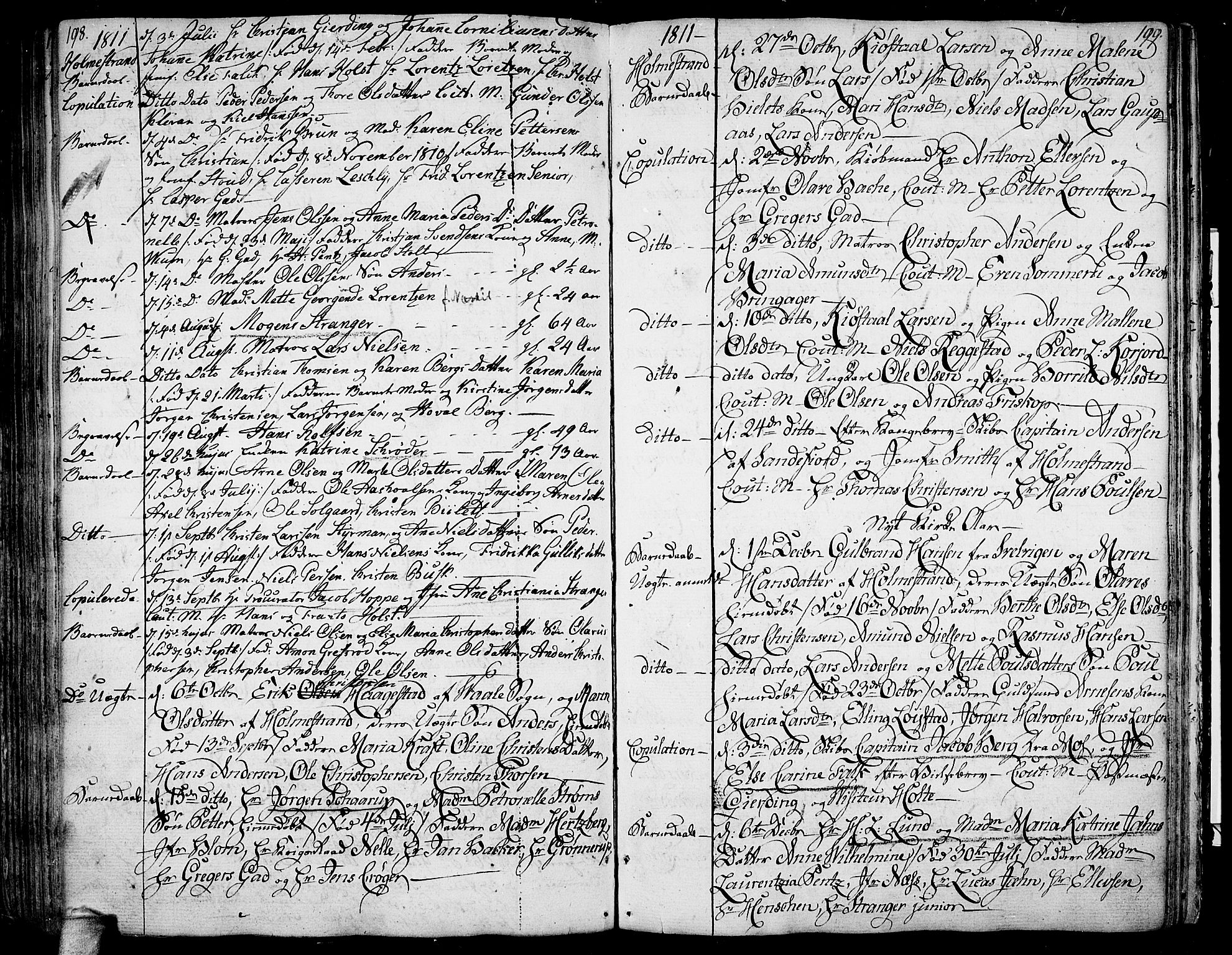 Botne kirkebøker, SAKO/A-340/F/Fa/L0003: Parish register (official) no. I 3 /2, 1799-1819, p. 198-199