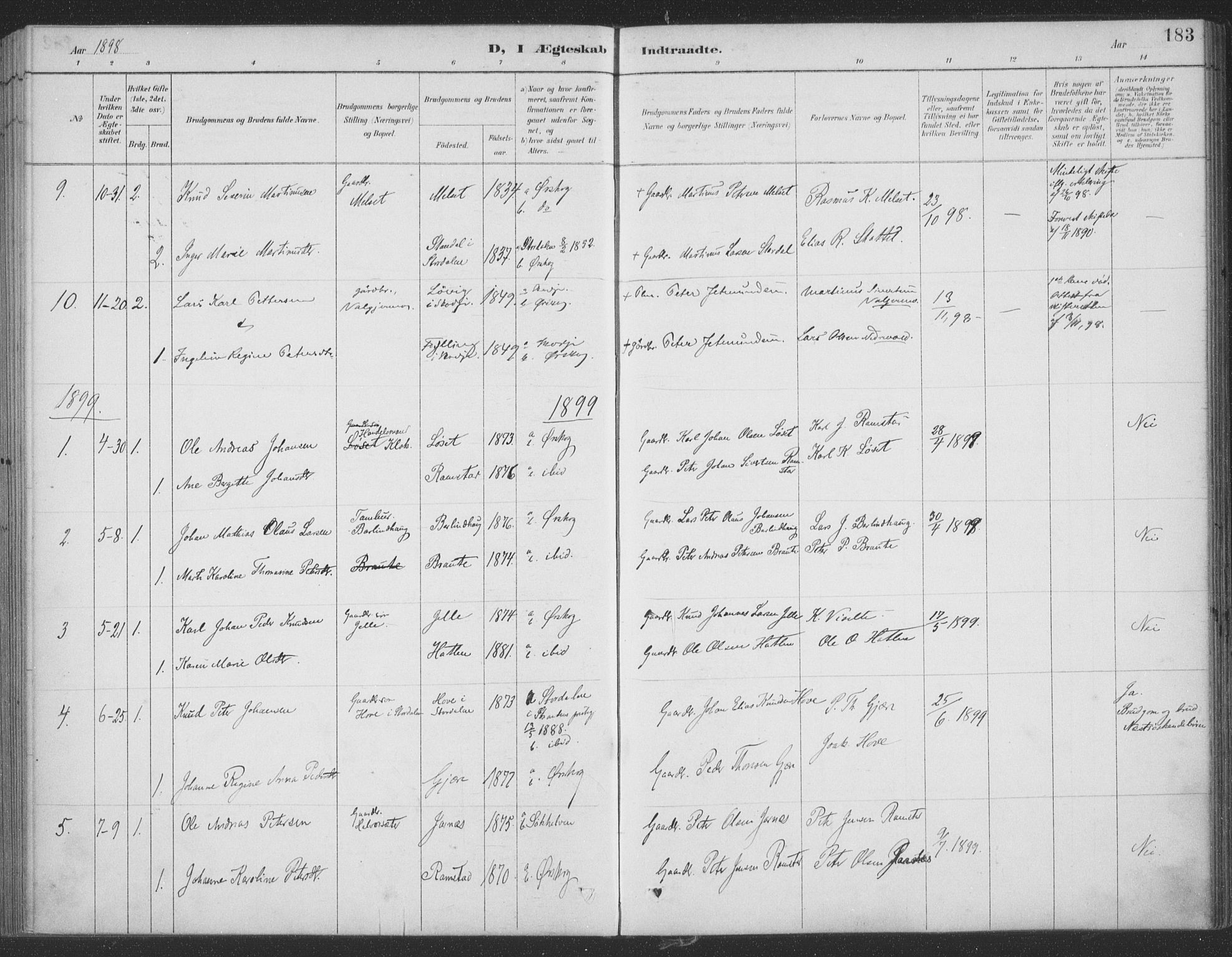 Ministerialprotokoller, klokkerbøker og fødselsregistre - Møre og Romsdal, AV/SAT-A-1454/522/L0316: Parish register (official) no. 522A11, 1890-1911, p. 183