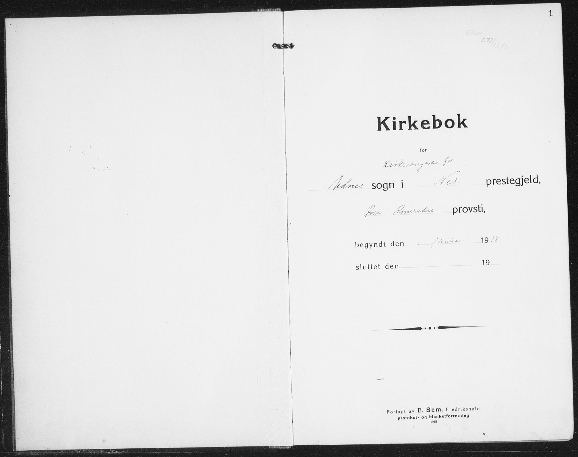 Nes prestekontor Kirkebøker, AV/SAO-A-10410/G/Gb/L0002: Parish register (copy) no. II 2, 1918-1942, p. 1