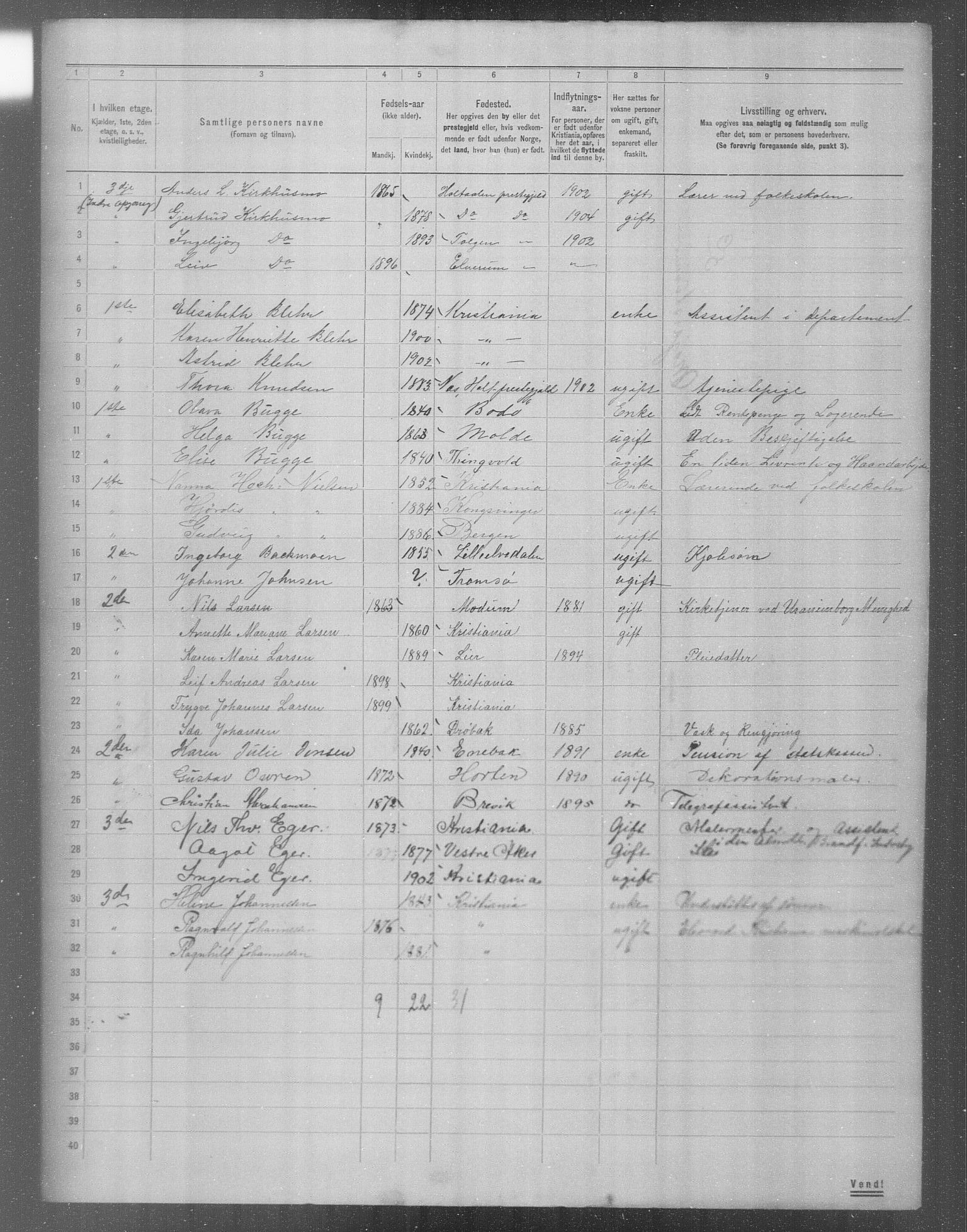 OBA, Municipal Census 1904 for Kristiania, 1904, p. 11540