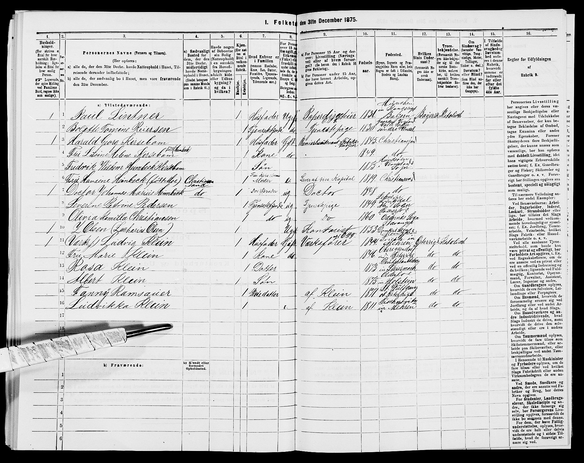 SAK, 1875 census for 1016P Øvrebø, 1875, p. 991