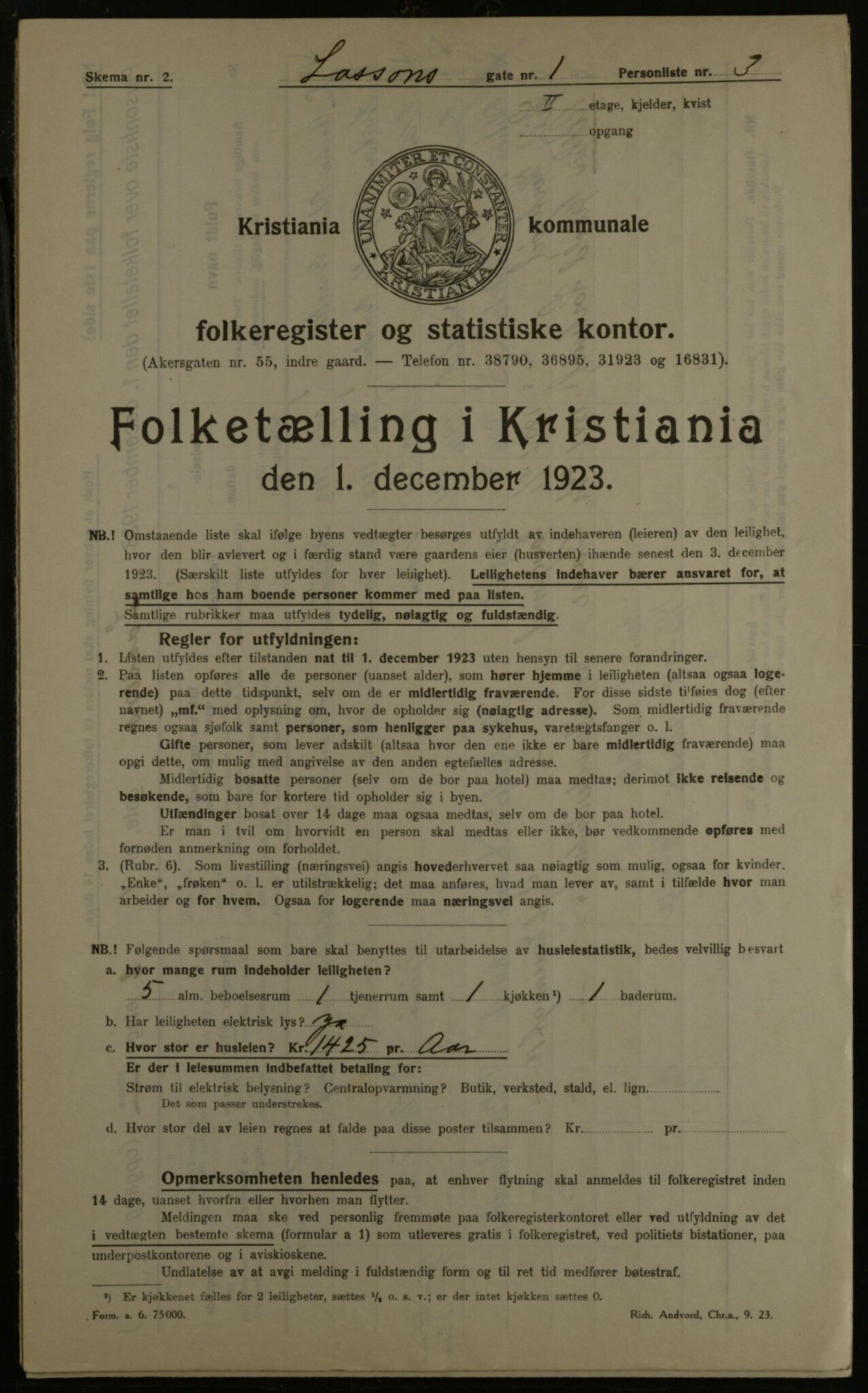 OBA, Municipal Census 1923 for Kristiania, 1923, p. 63470