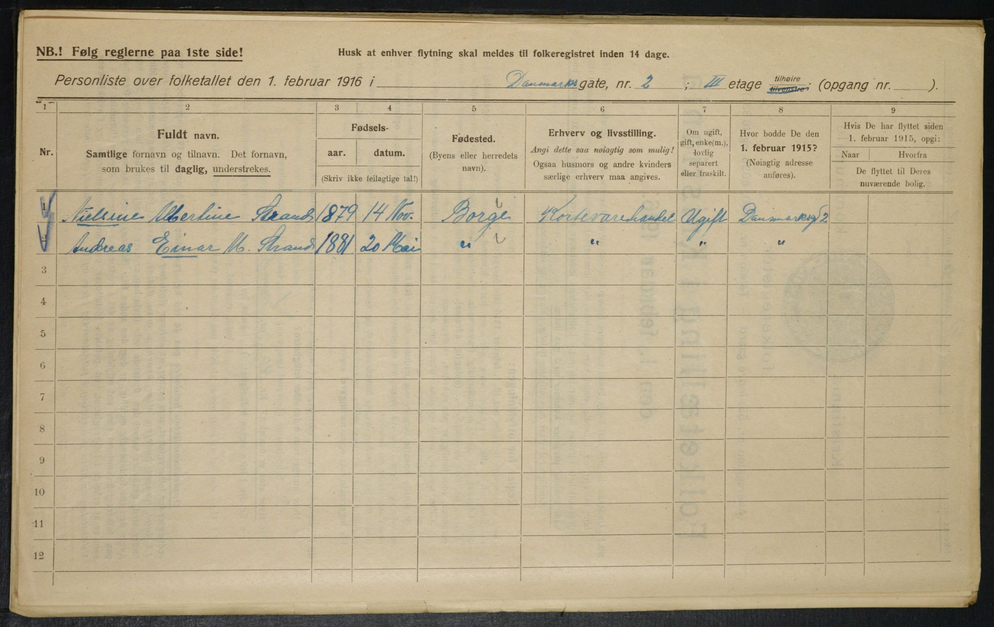 OBA, Municipal Census 1916 for Kristiania, 1916, p. 14626