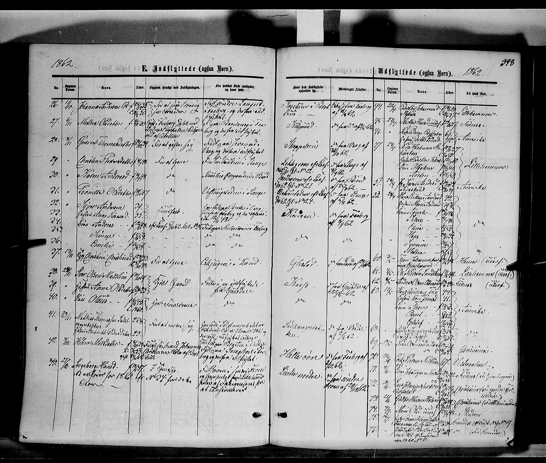 Ringsaker prestekontor, SAH/PREST-014/K/Ka/L0010: Parish register (official) no. 10, 1861-1869, p. 398