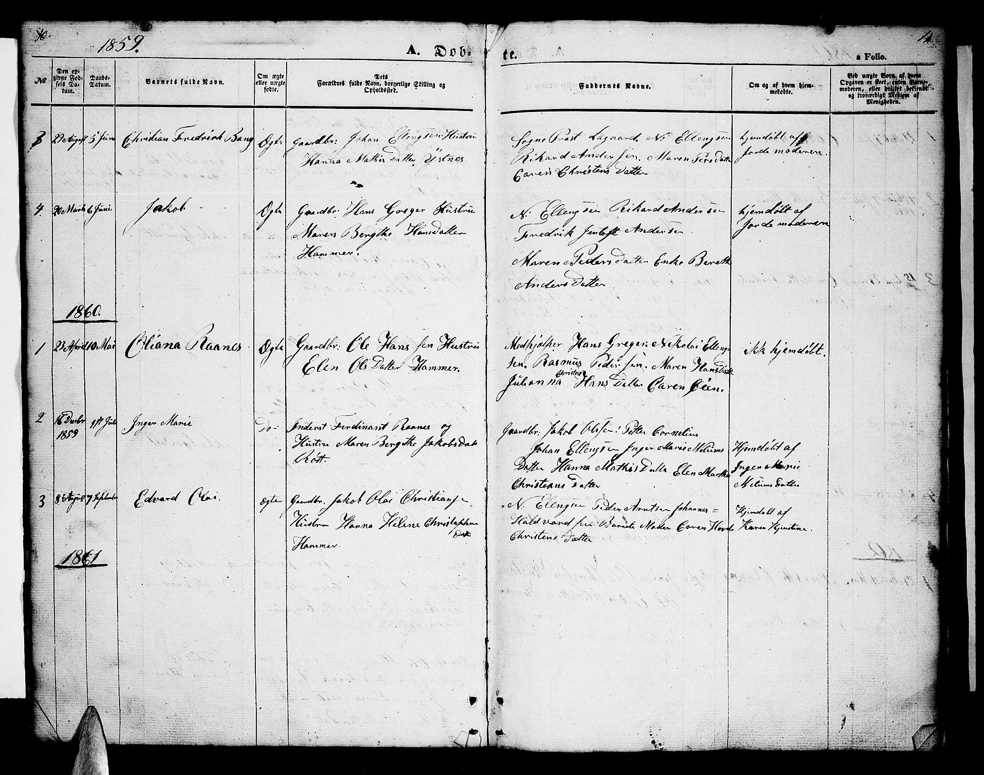 Ministerialprotokoller, klokkerbøker og fødselsregistre - Nordland, AV/SAT-A-1459/808/L0130: Parish register (copy) no. 808C01, 1851-1878, p. 10-11