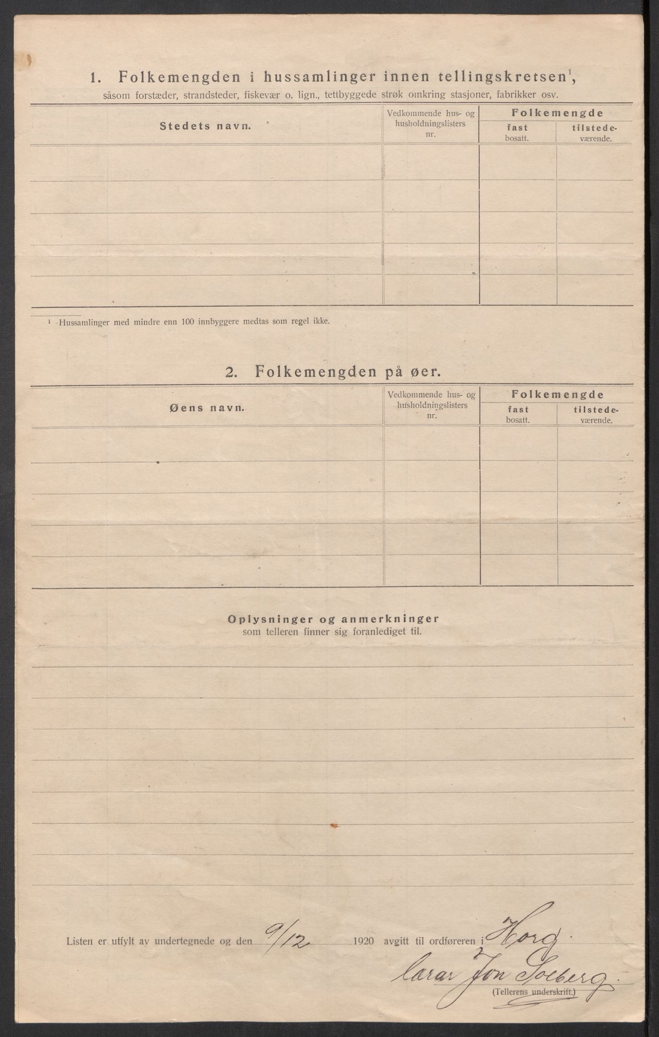 SAT, 1920 census for Horg, 1920, p. 18