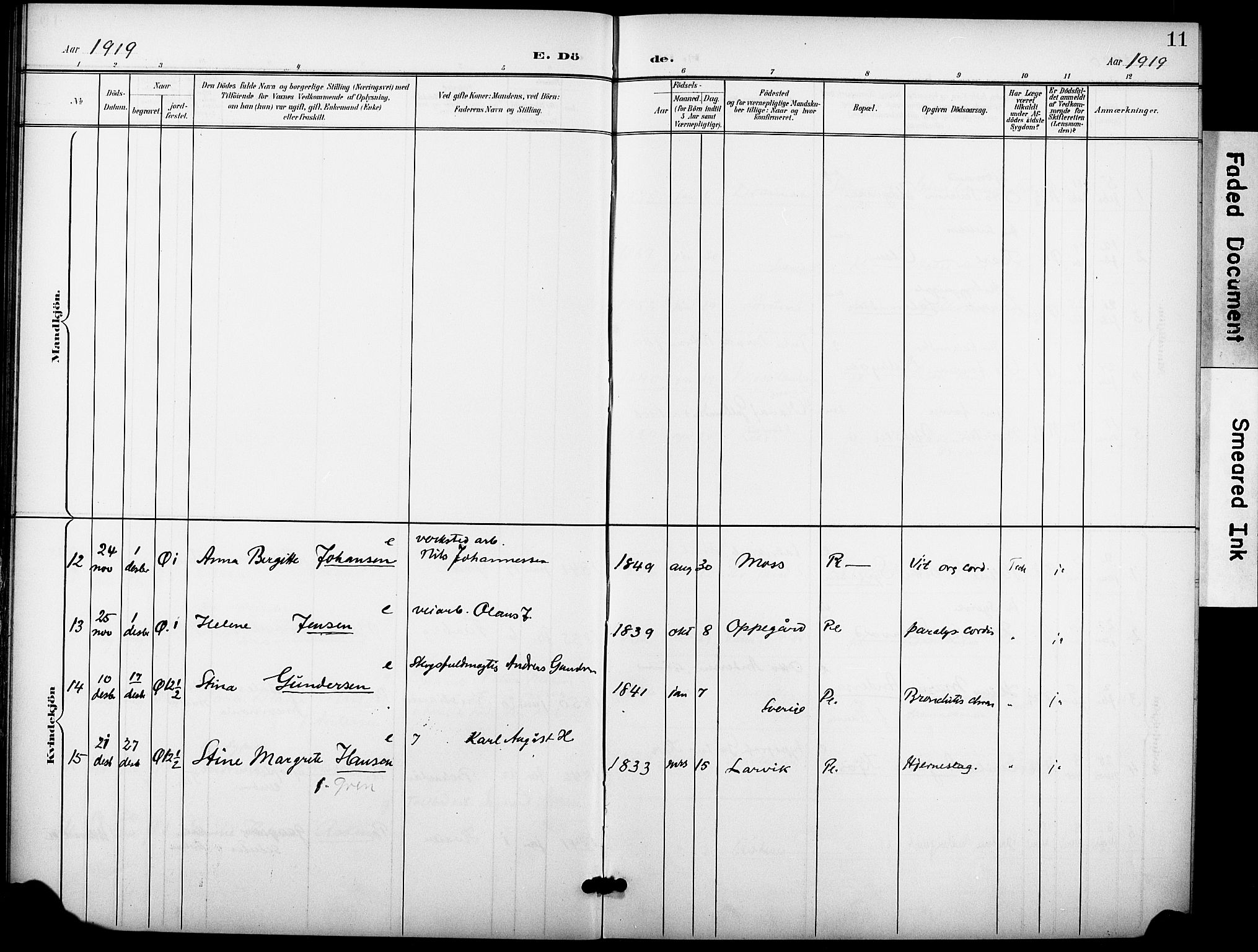 Krohgstøtten sykehusprest Kirkebøker, AV/SAO-A-10854/F/Fa/L0004: Parish register (official) no. 4, 1900-1935, p. 11