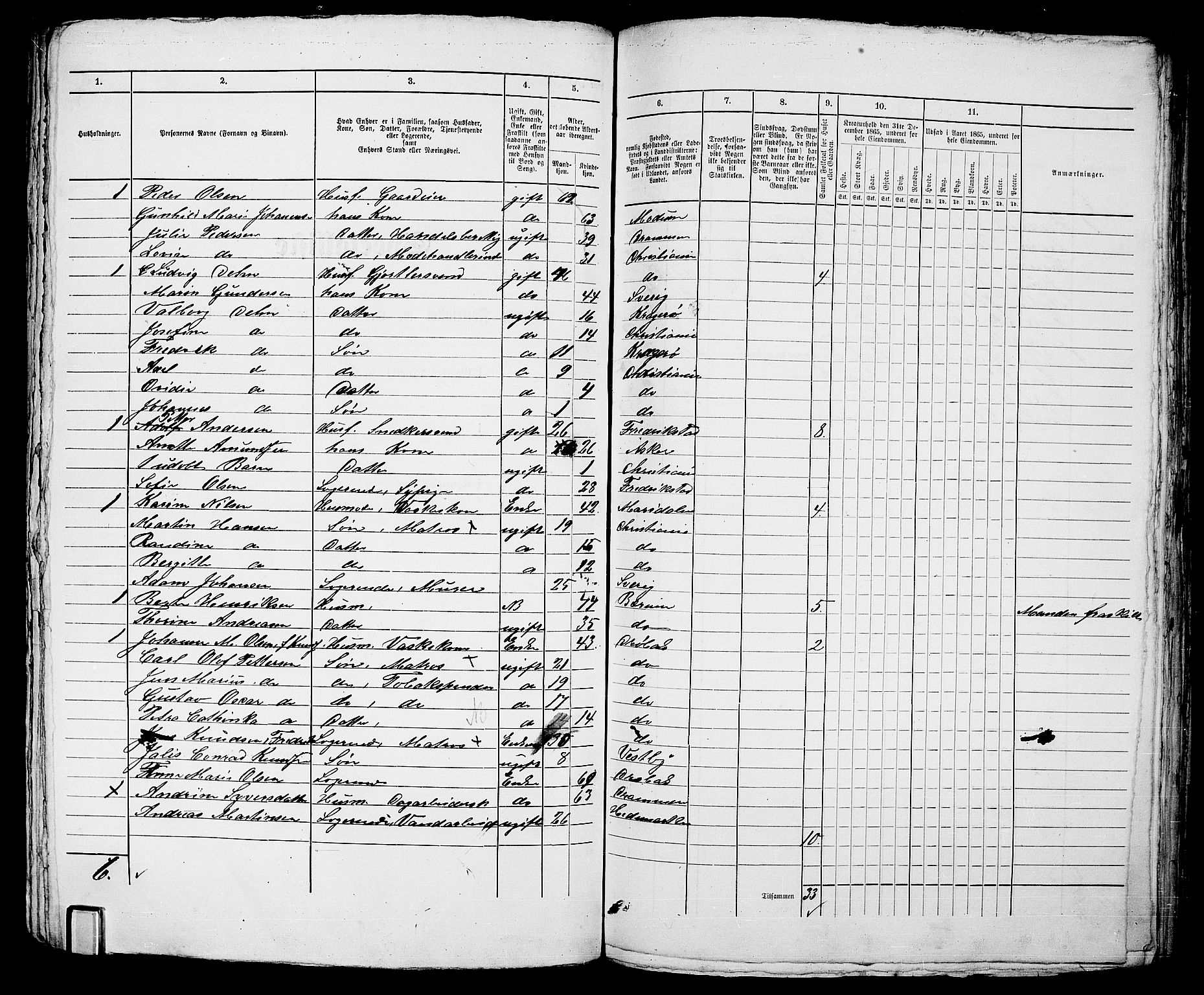 RA, 1865 census for Kristiania, 1865, p. 1484