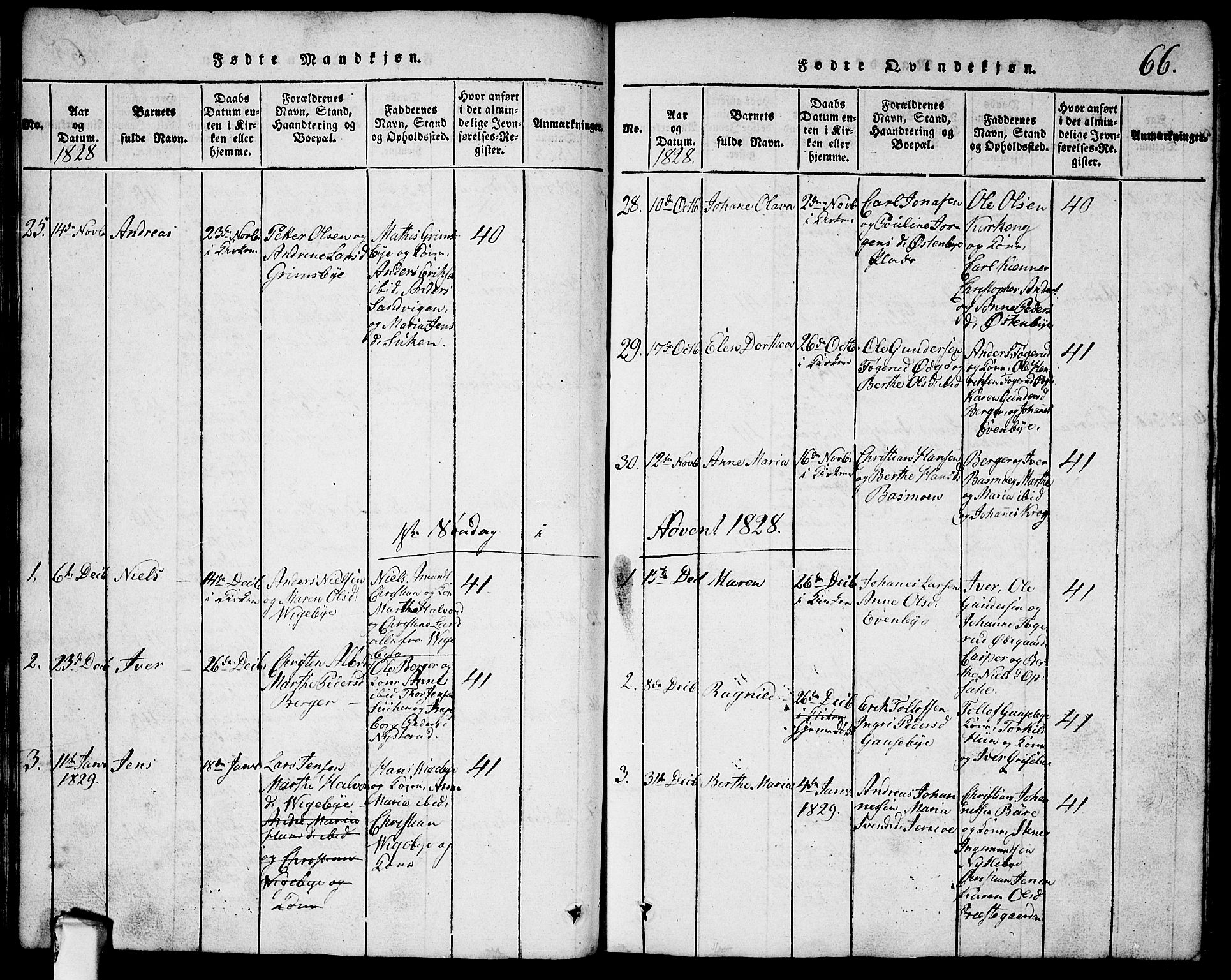 Rødenes prestekontor Kirkebøker, SAO/A-2005/G/Ga/L0001: Parish register (copy) no.  I 1, 1814-1841, p. 66