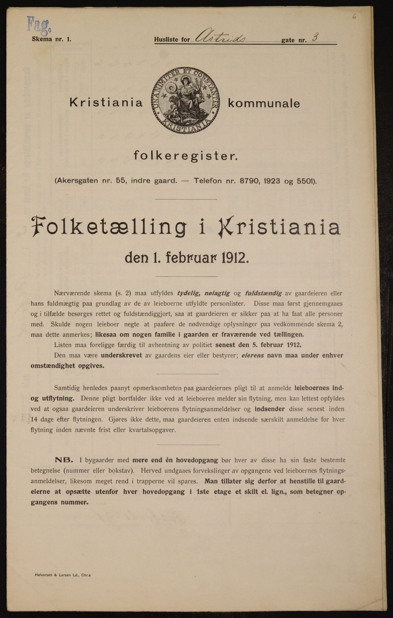 OBA, Municipal Census 1912 for Kristiania, 1912, p. 17006