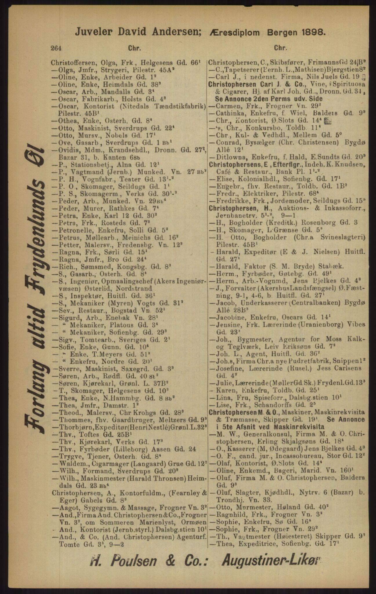 Kristiania/Oslo adressebok, PUBL/-, 1902, p. 264