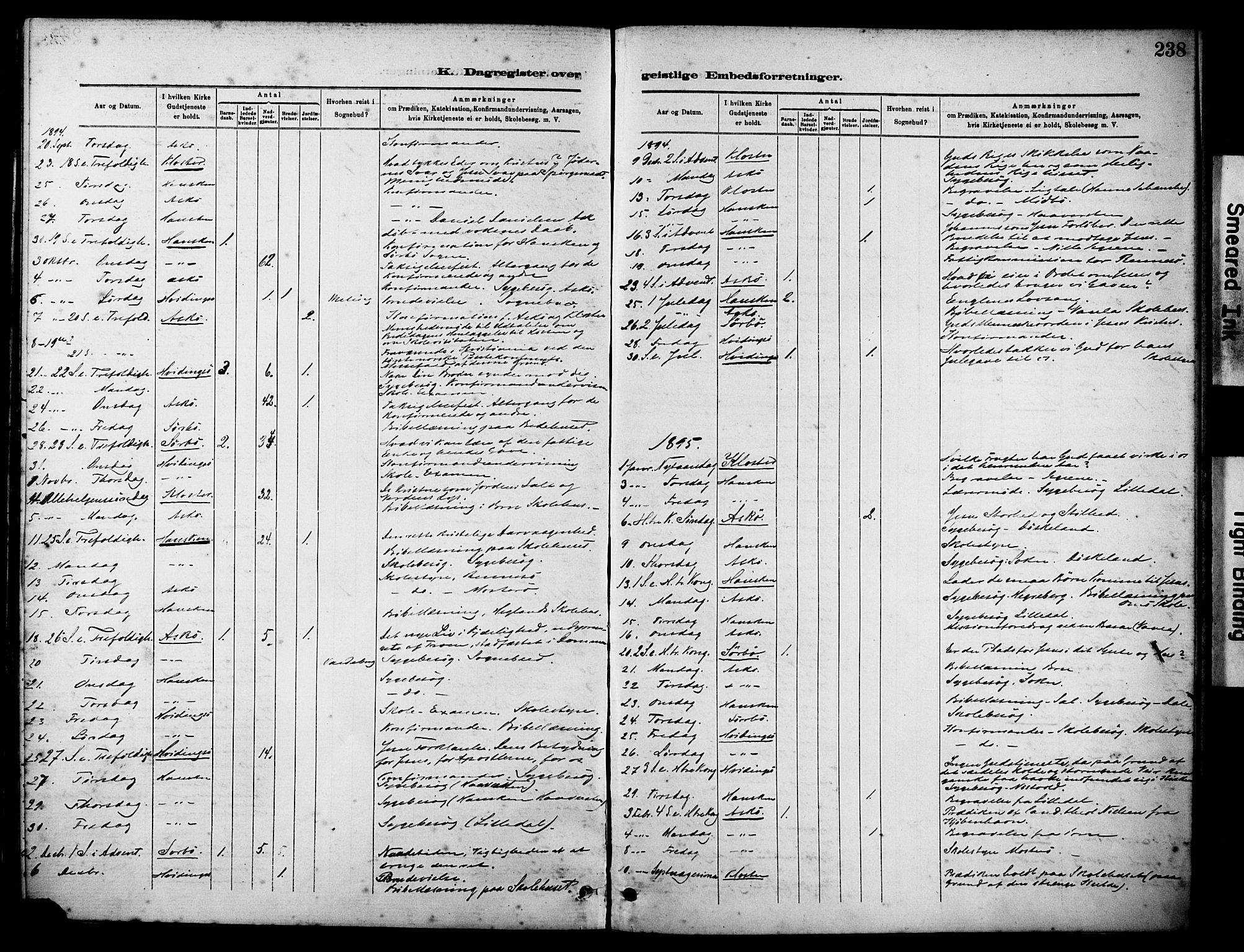 Rennesøy sokneprestkontor, SAST/A -101827/H/Ha/Haa/L0012: Parish register (official) no. A 13, 1885-1917, p. 238