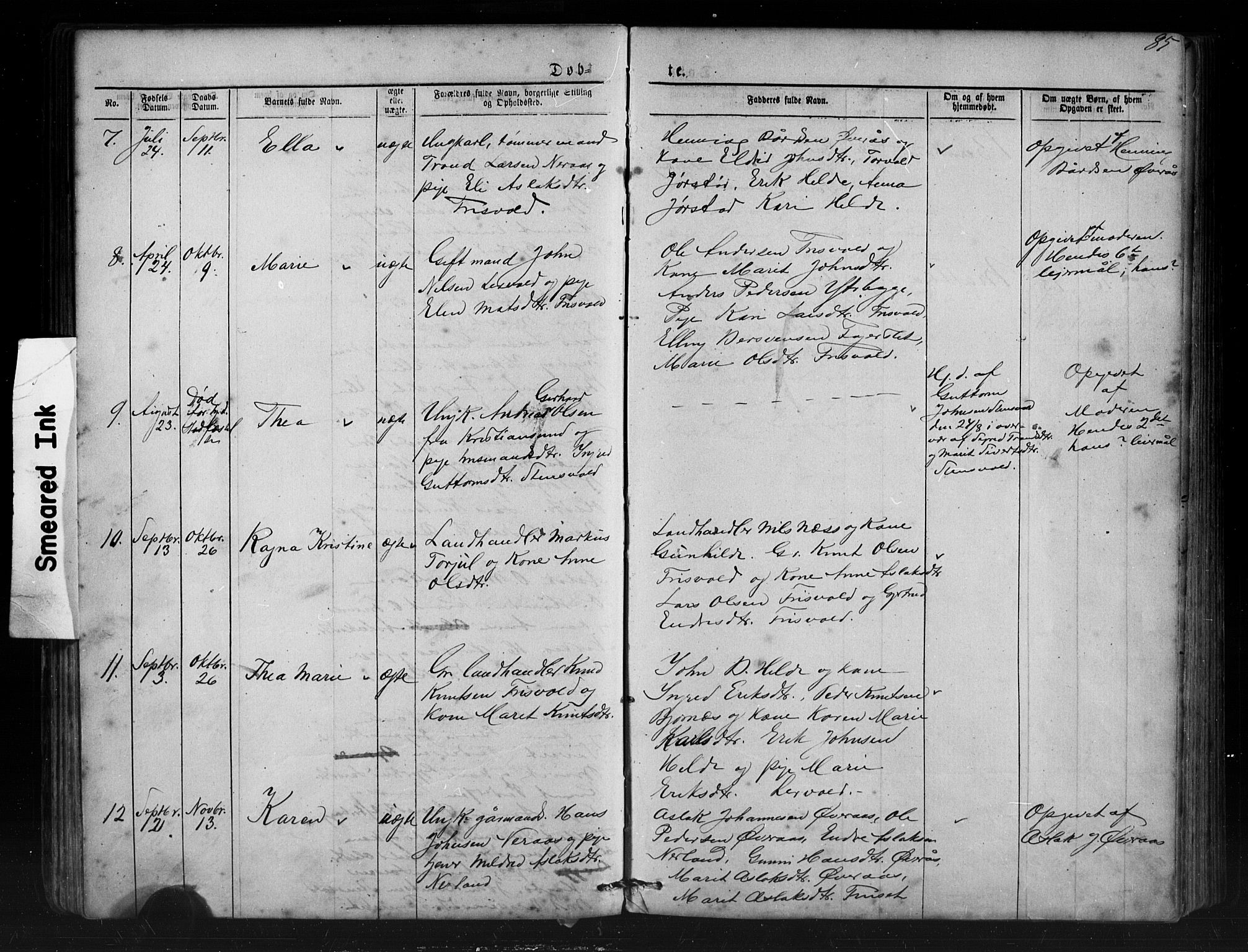 Ministerialprotokoller, klokkerbøker og fødselsregistre - Møre og Romsdal, SAT/A-1454/552/L0638: Parish register (copy) no. 552C01, 1867-1902, p. 85