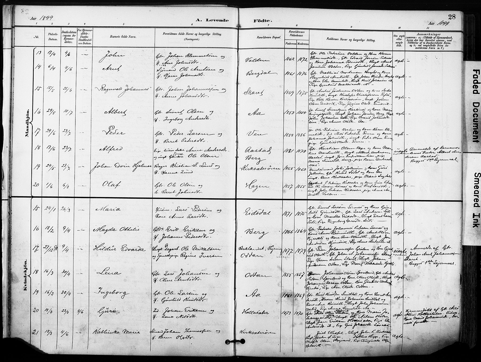 Ministerialprotokoller, klokkerbøker og fødselsregistre - Sør-Trøndelag, AV/SAT-A-1456/630/L0497: Parish register (official) no. 630A10, 1896-1910, p. 28