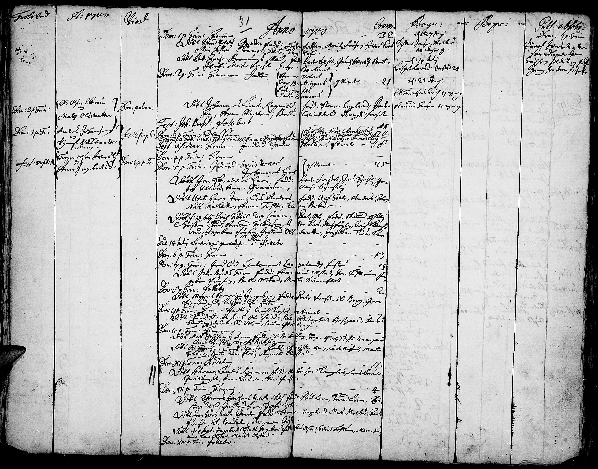 Gausdal prestekontor, AV/SAH-PREST-090/H/Ha/Haa/L0001: Parish register (official) no. 1, 1693-1728, p. 31