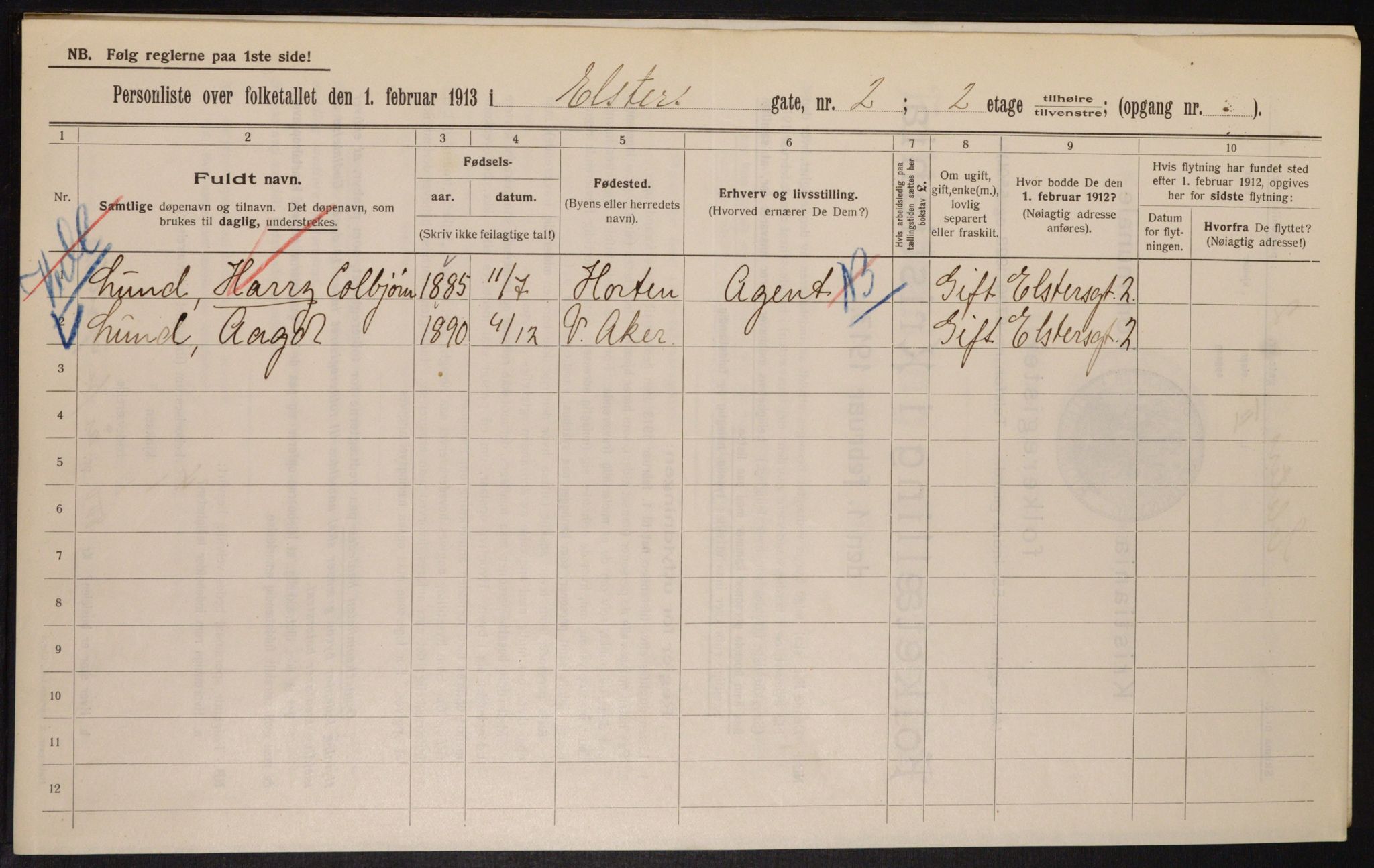 OBA, Municipal Census 1913 for Kristiania, 1913, p. 20966