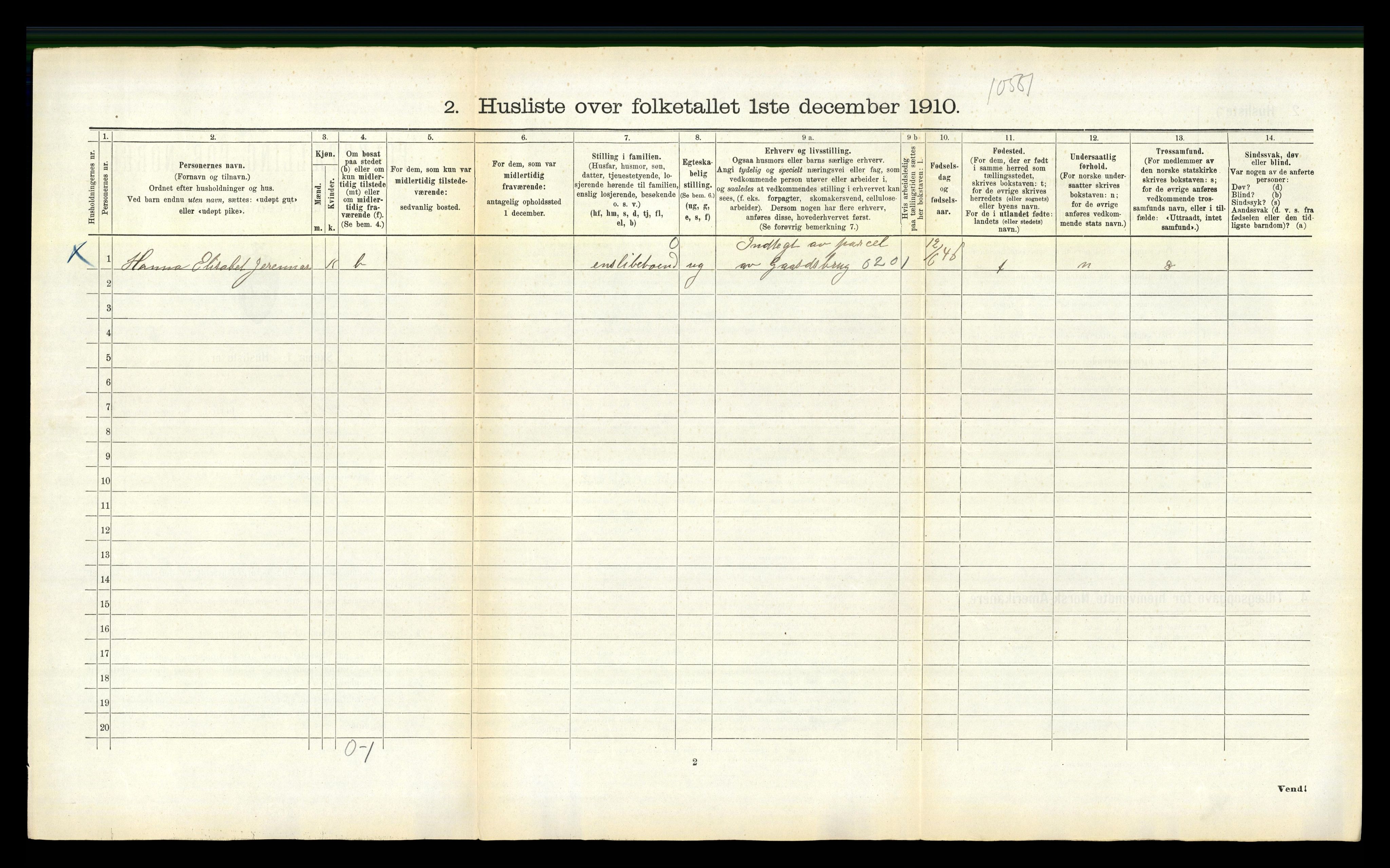 RA, 1910 census for Fauske, 1910, p. 1465