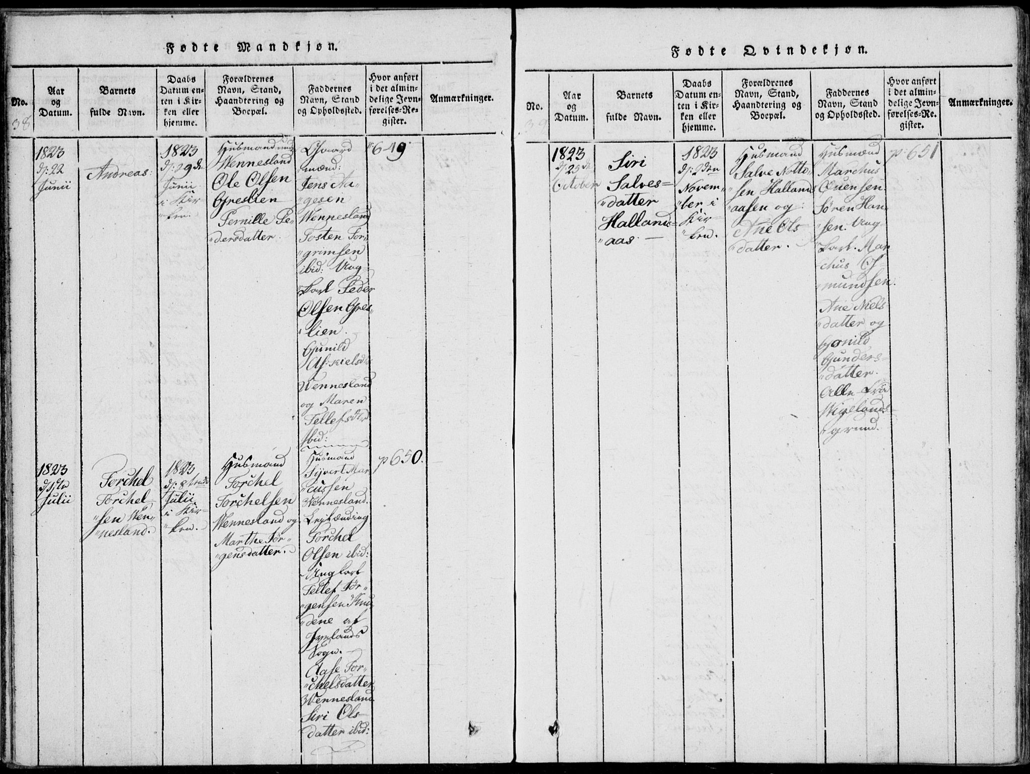 Vennesla sokneprestkontor, AV/SAK-1111-0045/Fa/Fab/L0003: Parish register (official) no. A 3, 1820-1834, p. 38-39