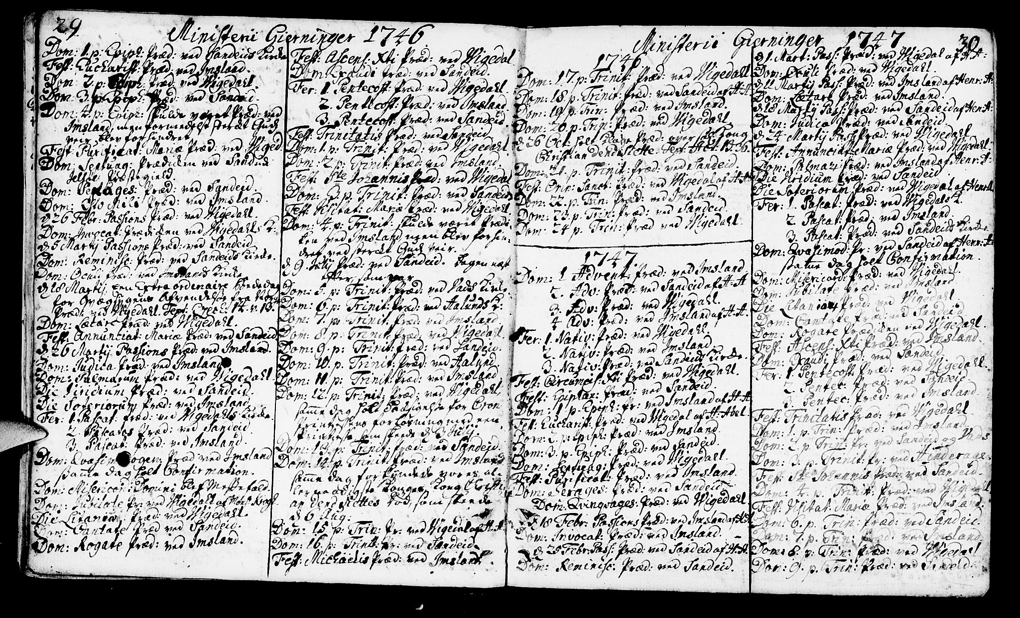 Vikedal sokneprestkontor, AV/SAST-A-101840/01/IV: Parish register (official) no. A 1, 1737-1778, p. 29-30