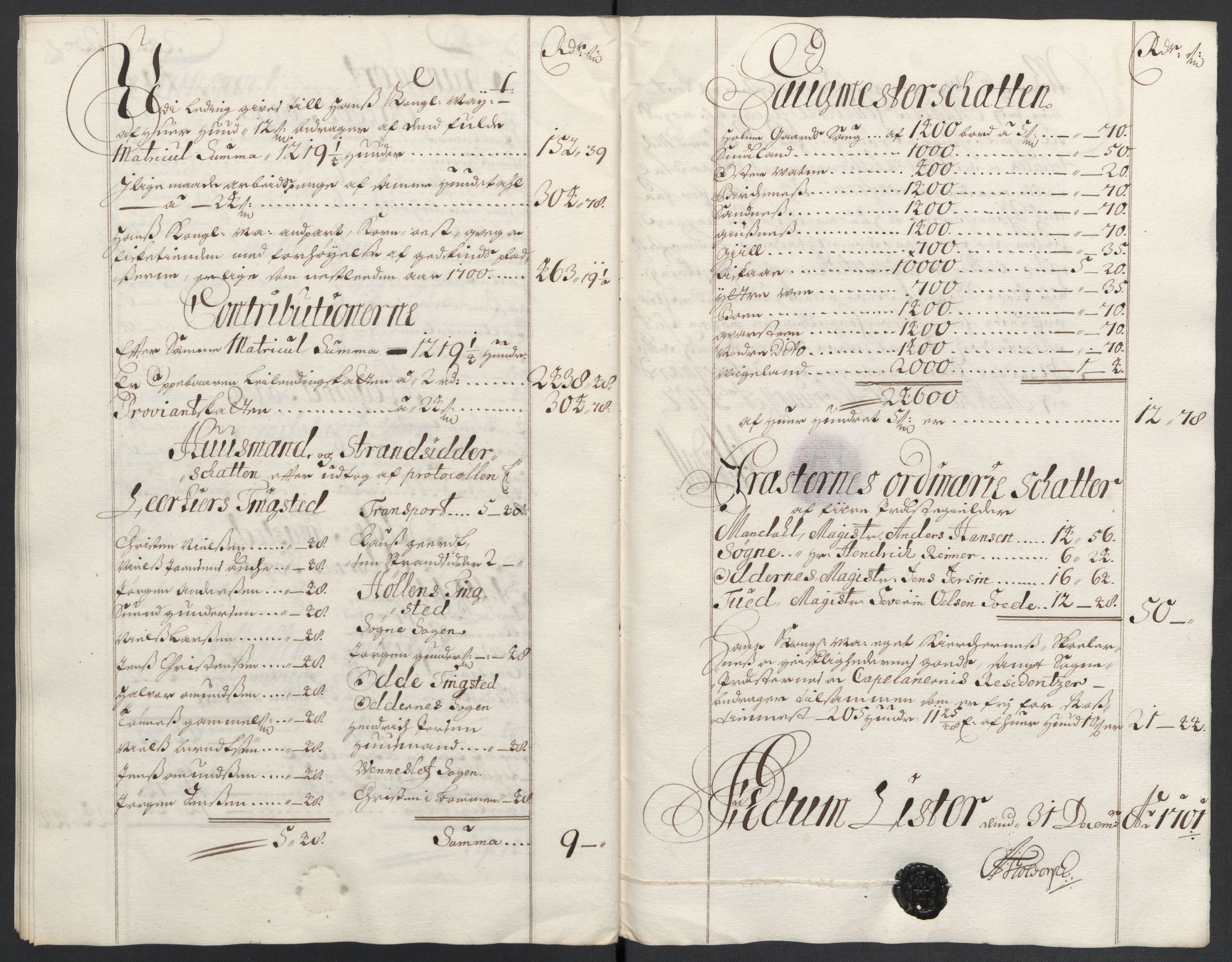 Rentekammeret inntil 1814, Reviderte regnskaper, Fogderegnskap, RA/EA-4092/R43/L2549: Fogderegnskap Lista og Mandal, 1701-1702, p. 89