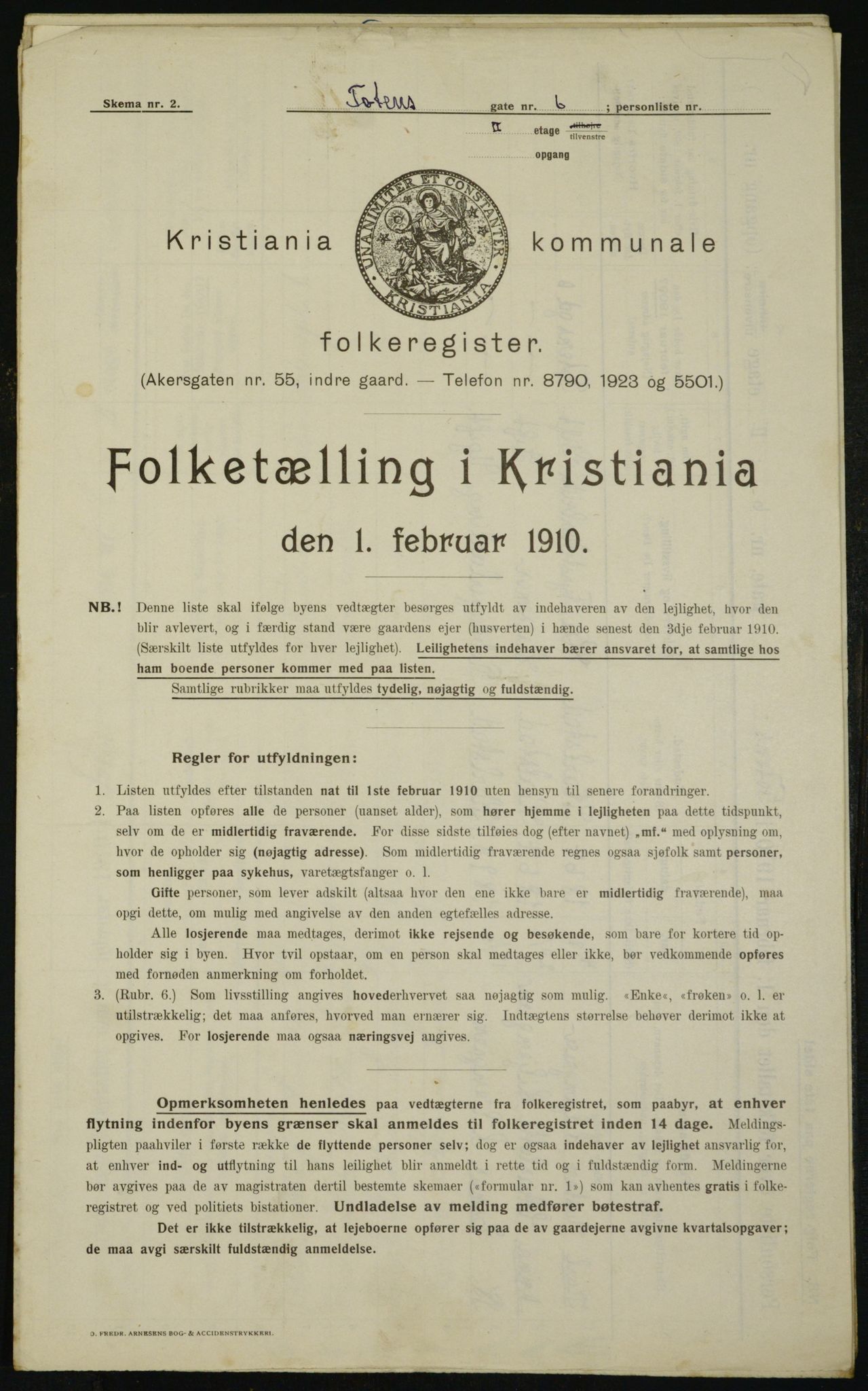 OBA, Municipal Census 1910 for Kristiania, 1910, p. 109582