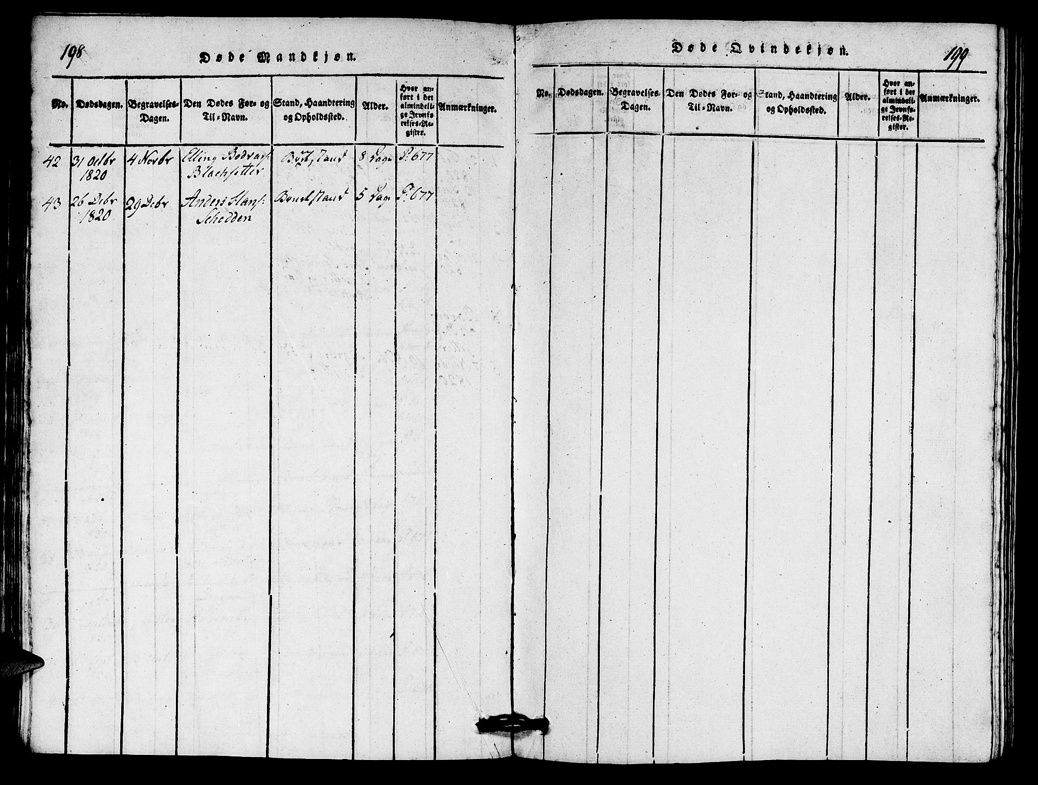 Innvik sokneprestembete, SAB/A-80501: Parish register (copy) no. A 1, 1816-1820, p. 198-199