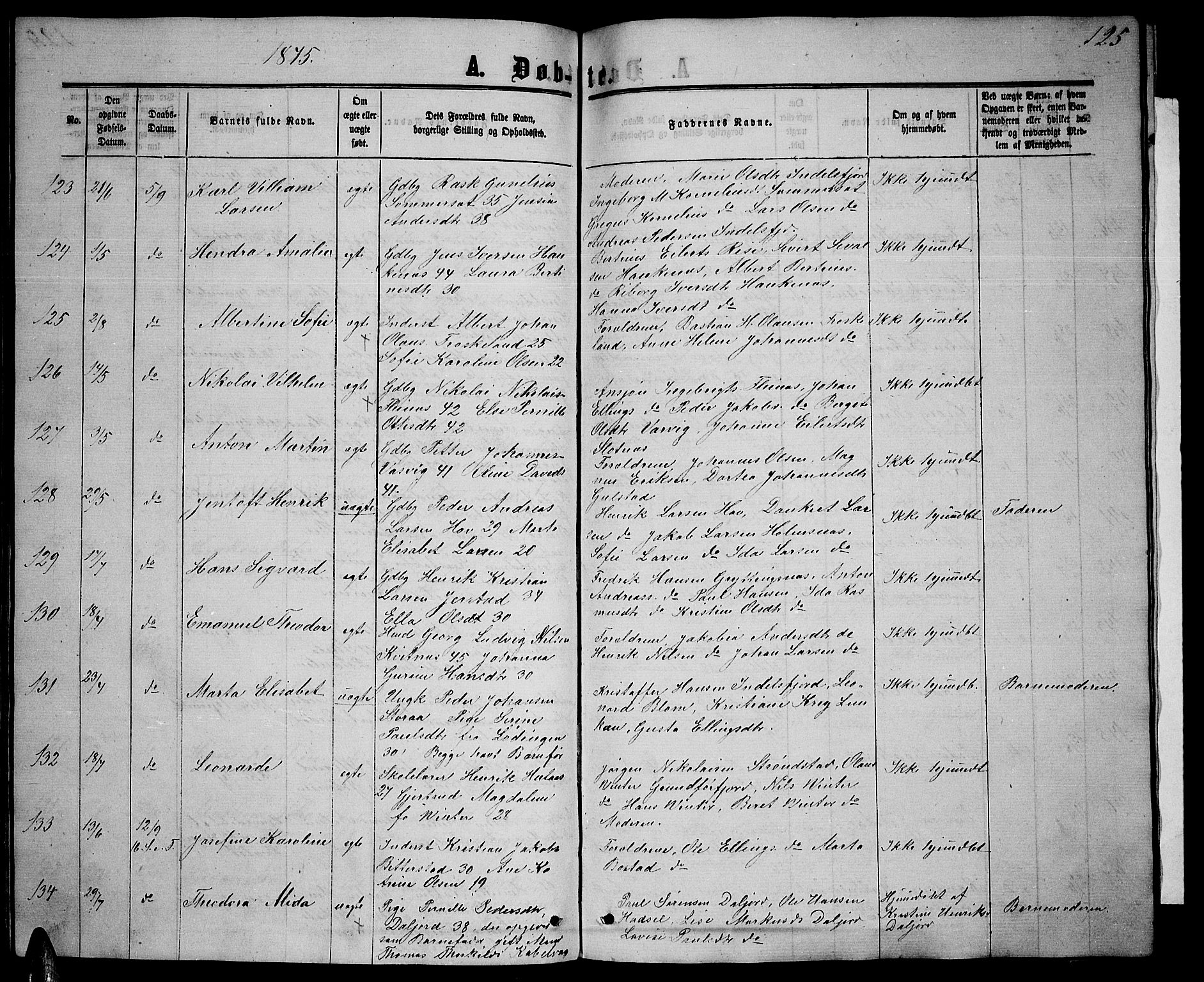 Ministerialprotokoller, klokkerbøker og fødselsregistre - Nordland, AV/SAT-A-1459/888/L1266: Parish register (copy) no. 888C04, 1864-1877, p. 125