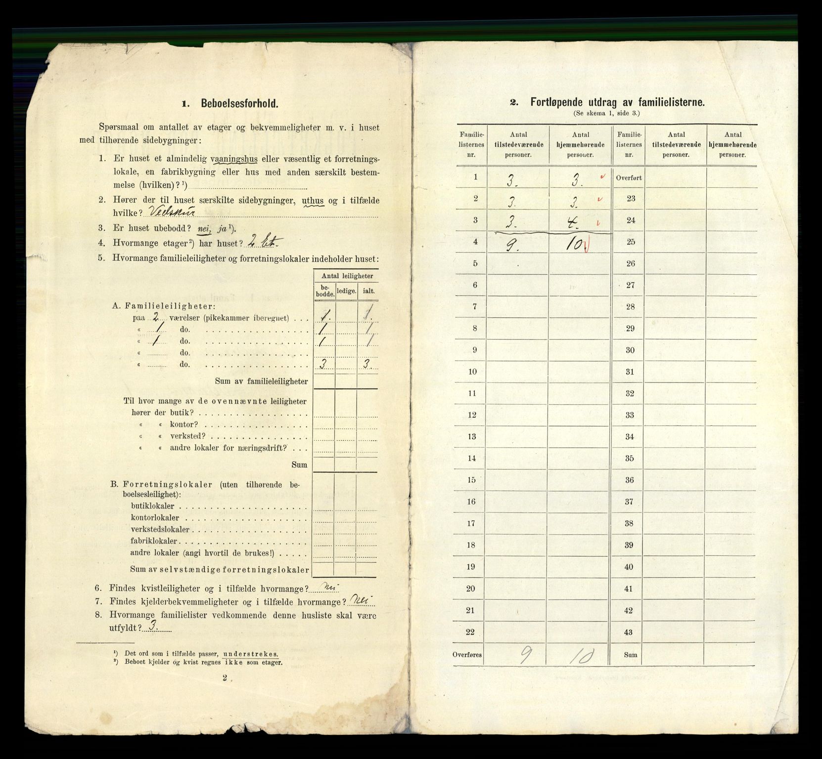 RA, 1910 census for Tvedestrand, 1910, p. 20