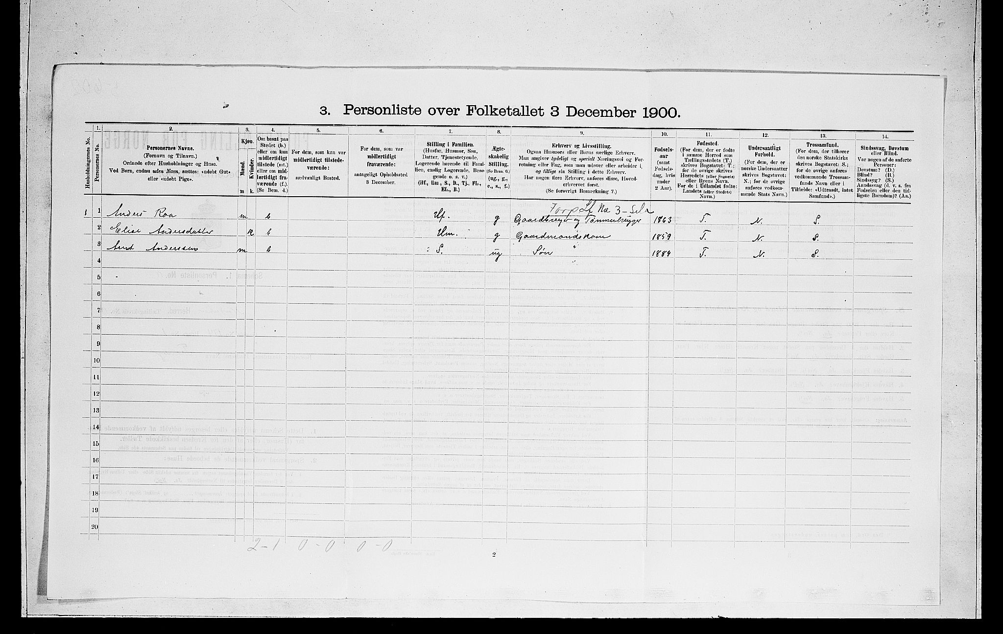 RA, 1900 census for Norderhov, 1900, p. 2674