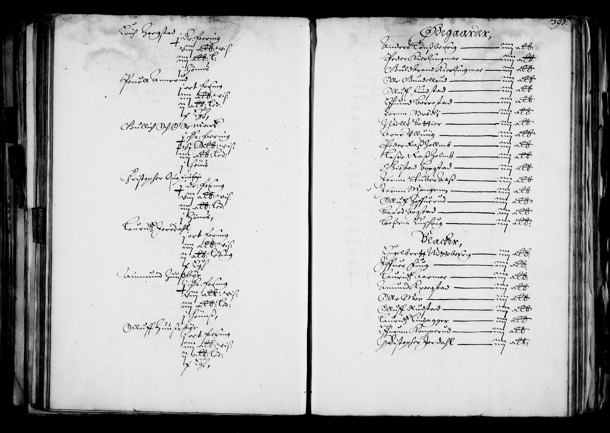 Rentekammeret inntil 1814, Realistisk ordnet avdeling, AV/RA-EA-4070/N/Na/L0001: [XI f]: Akershus stifts jordebok, 1652, p. 392b-393a