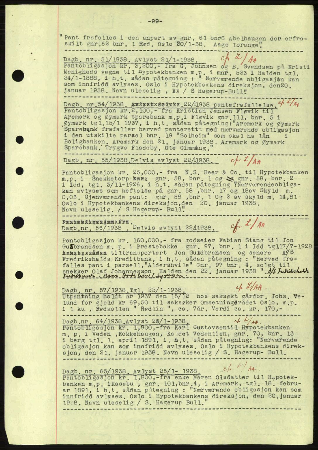 Idd og Marker sorenskriveri, AV/SAO-A-10283/G/Gb/Gbc/L0001: Mortgage book no. B1-3, 1936-1939, Diary no: : 51/1938