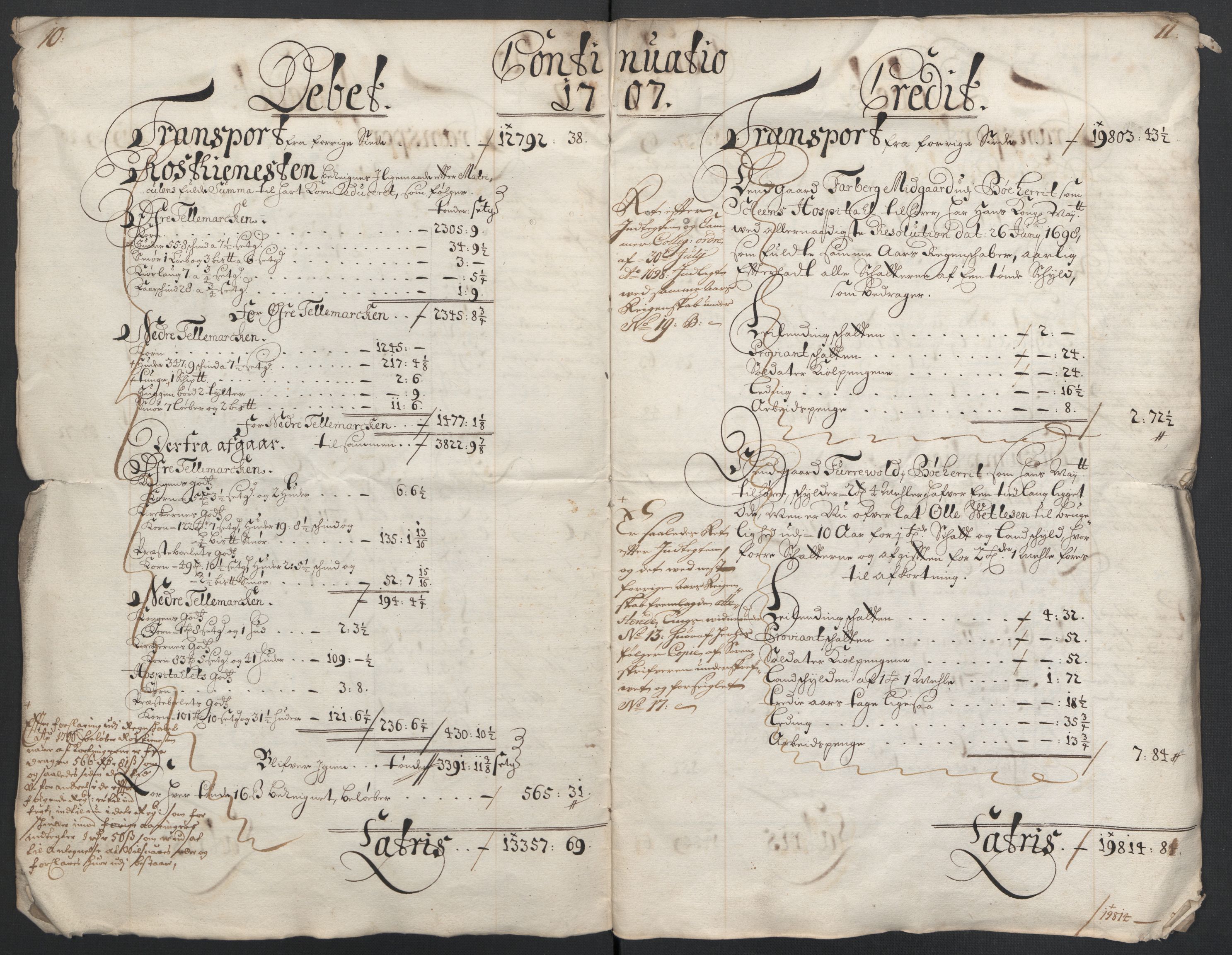 Rentekammeret inntil 1814, Reviderte regnskaper, Fogderegnskap, AV/RA-EA-4092/R36/L2116: Fogderegnskap Øvre og Nedre Telemark og Bamble, 1706-1707, p. 173