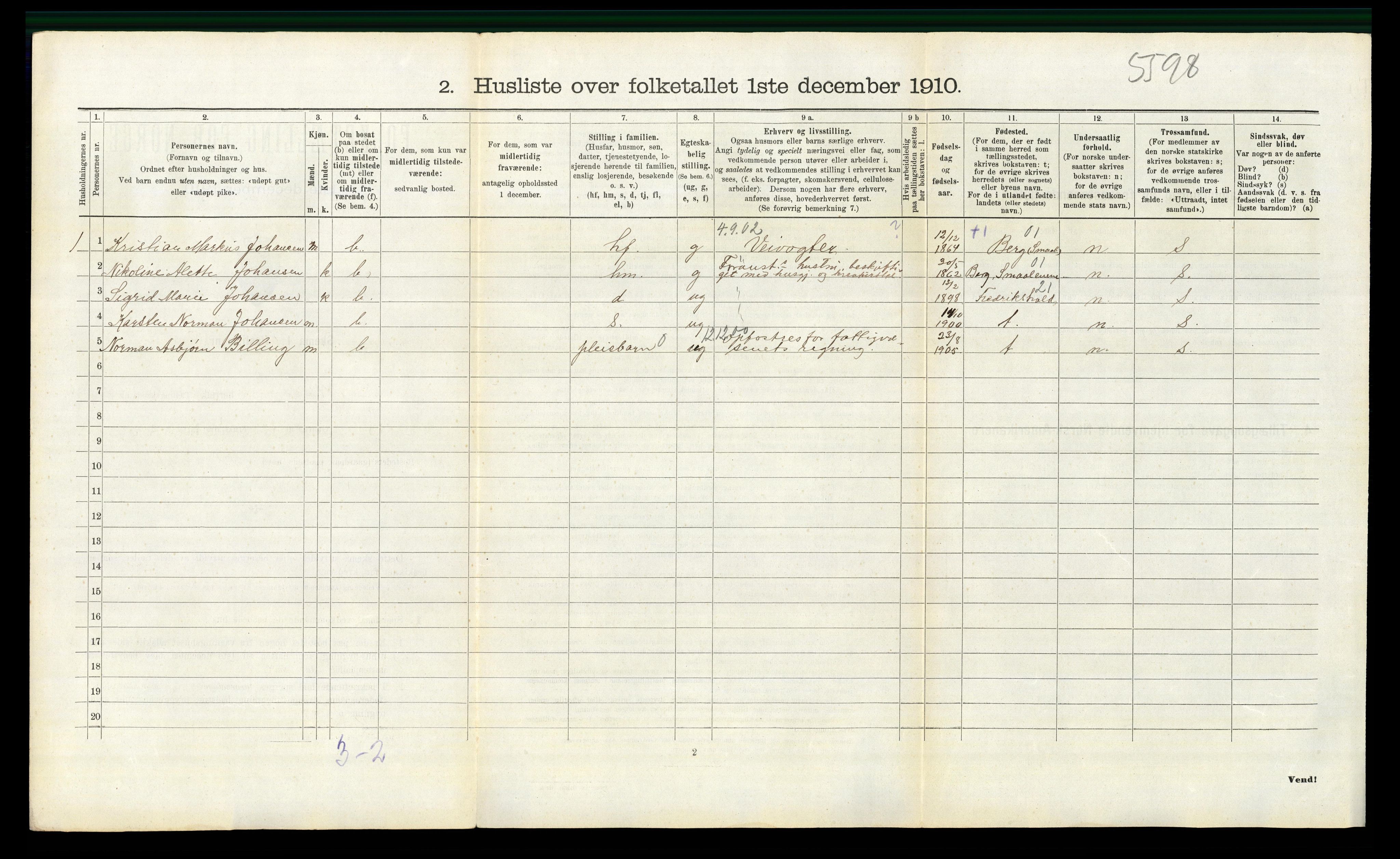 RA, 1910 census for Moss, 1910, p. 711