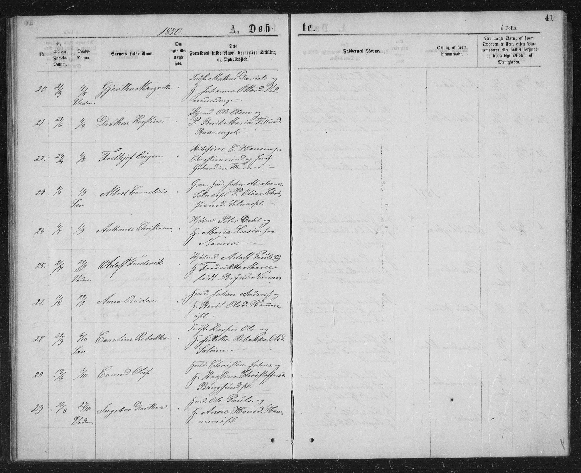 Ministerialprotokoller, klokkerbøker og fødselsregistre - Nord-Trøndelag, SAT/A-1458/768/L0566: Parish register (official) no. 768A01, 1836-1865, p. 41