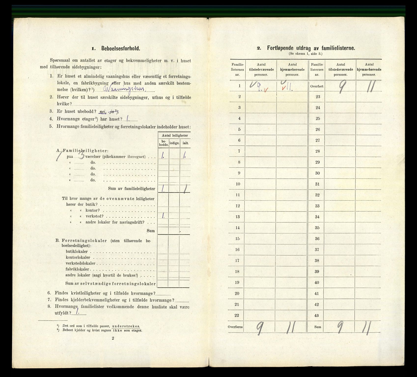 RA, 1910 census for Arendal, 1910, p. 7954