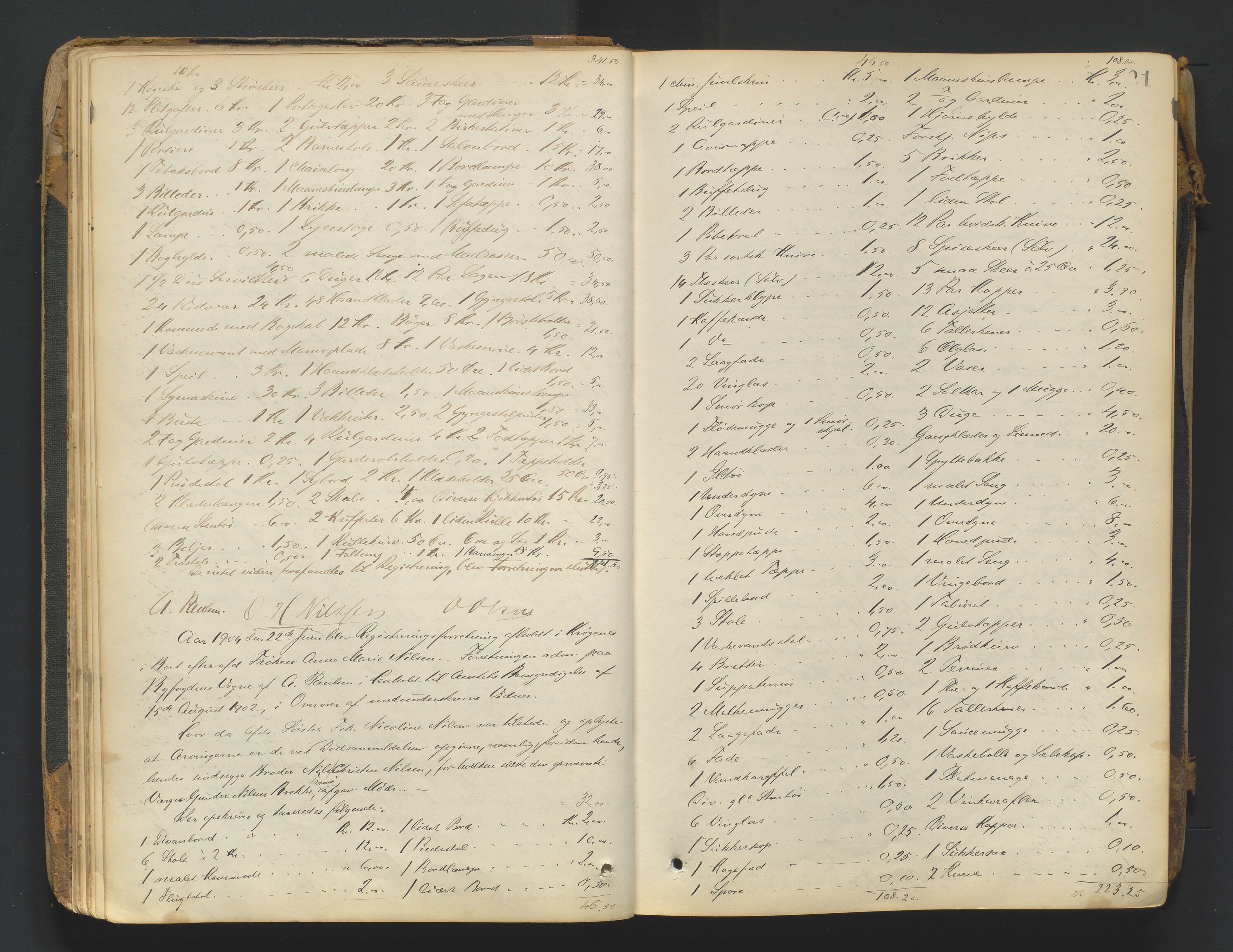 Arendal byfogd, AV/SAK-1222-0001/H/Hc/L0037: Skifteregistreringsprotokoll nr. 35, 1903-1926, p. 20b-21a