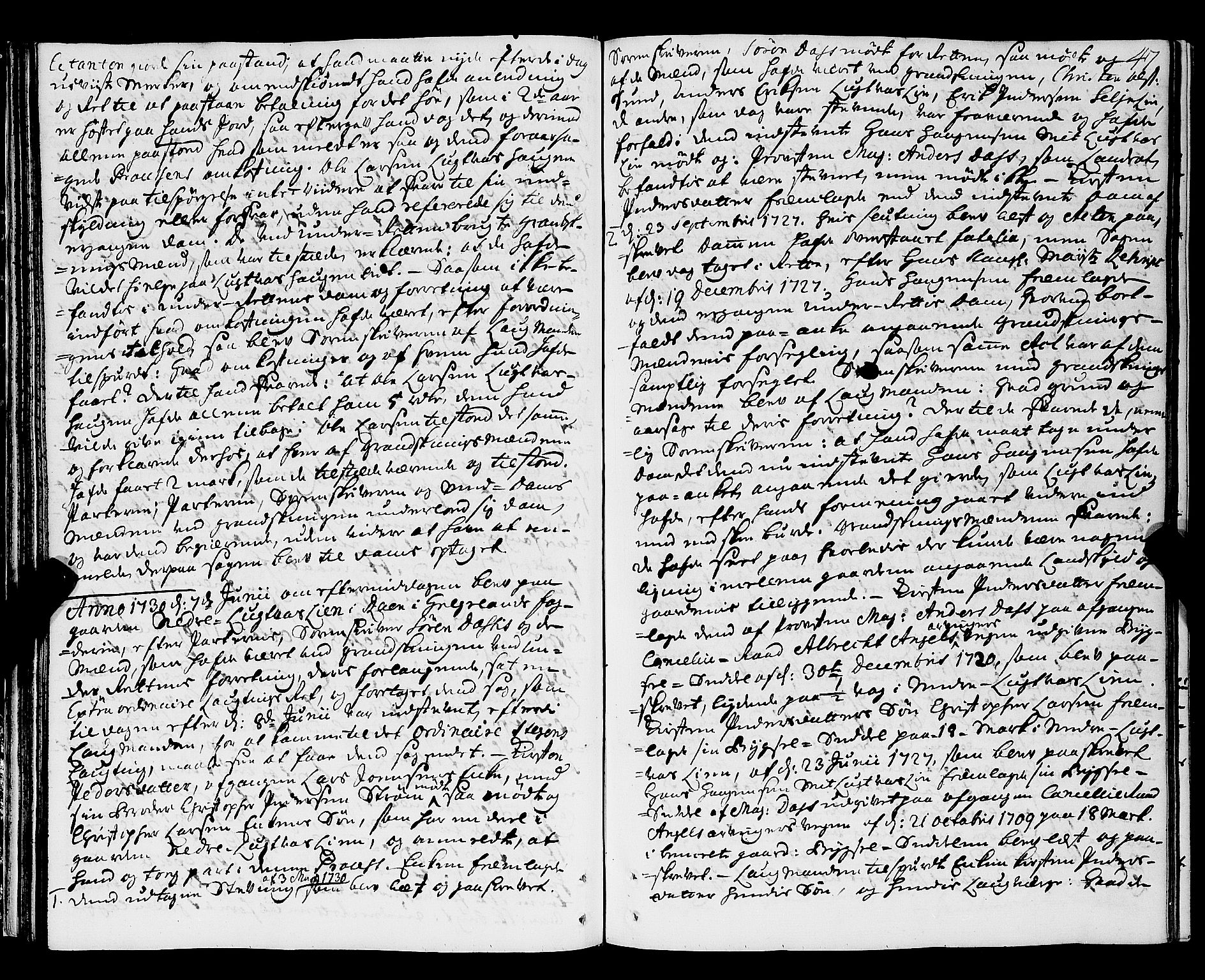 Nordland og Finnmarks lagstol, AV/SAT-A-5608/X/L0006: Justisprotokoll, 1730-1740, p. 46b-47a