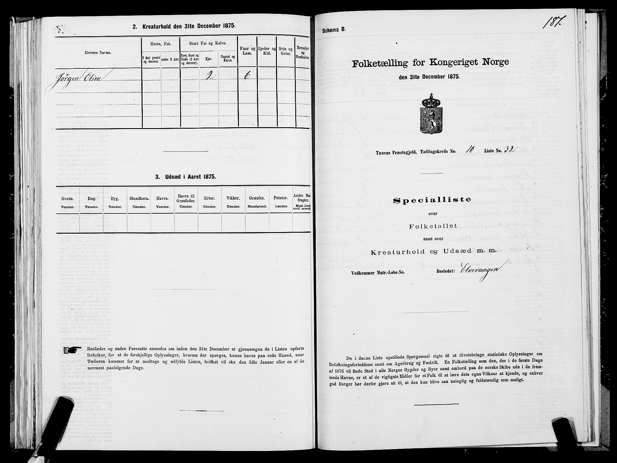 SATØ, 1875 census for 2025P Tana, 1875, p. 3181