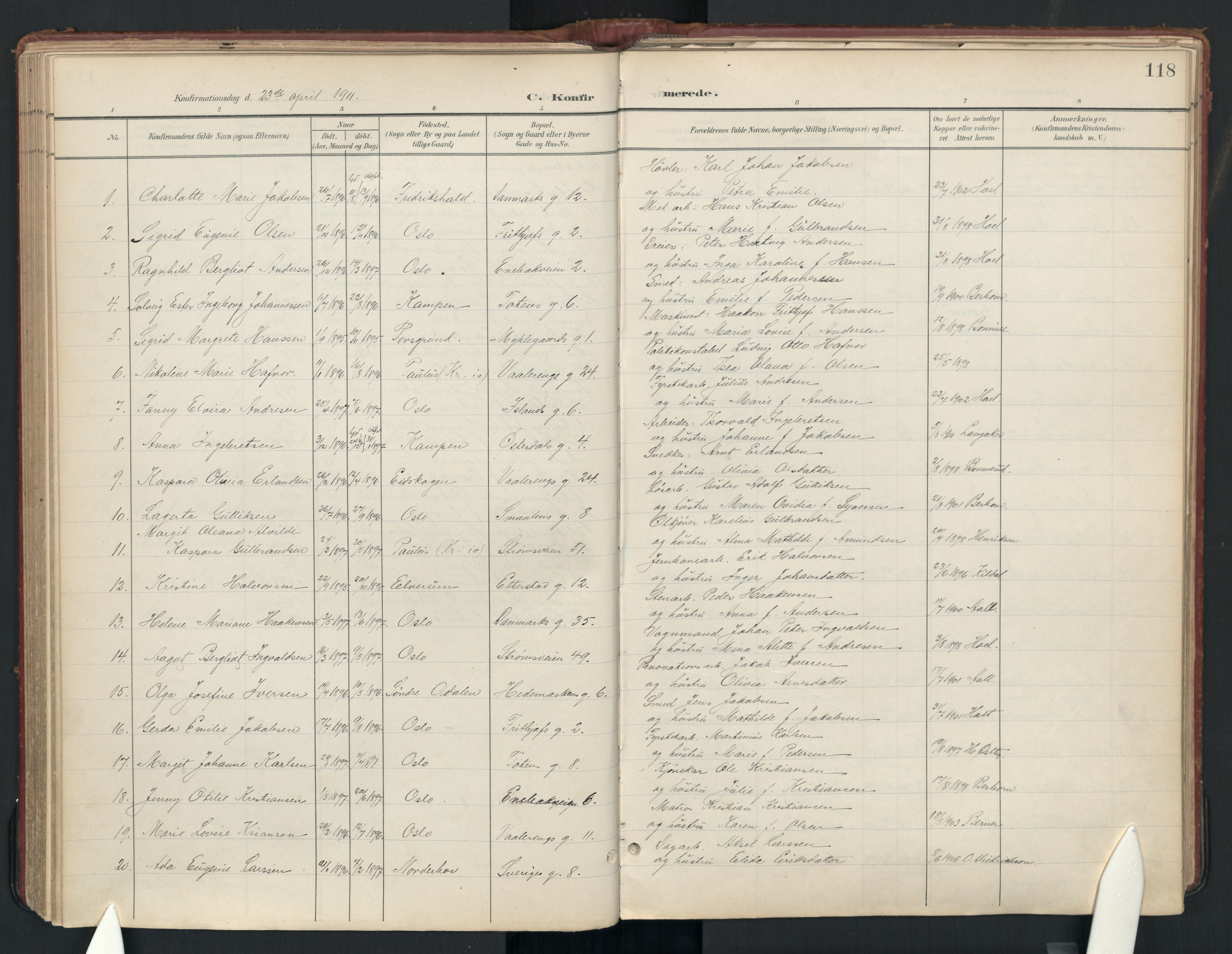 Vålerengen prestekontor Kirkebøker, SAO/A-10878: Parish register (official) no. 3a, 1900-1925, p. 118