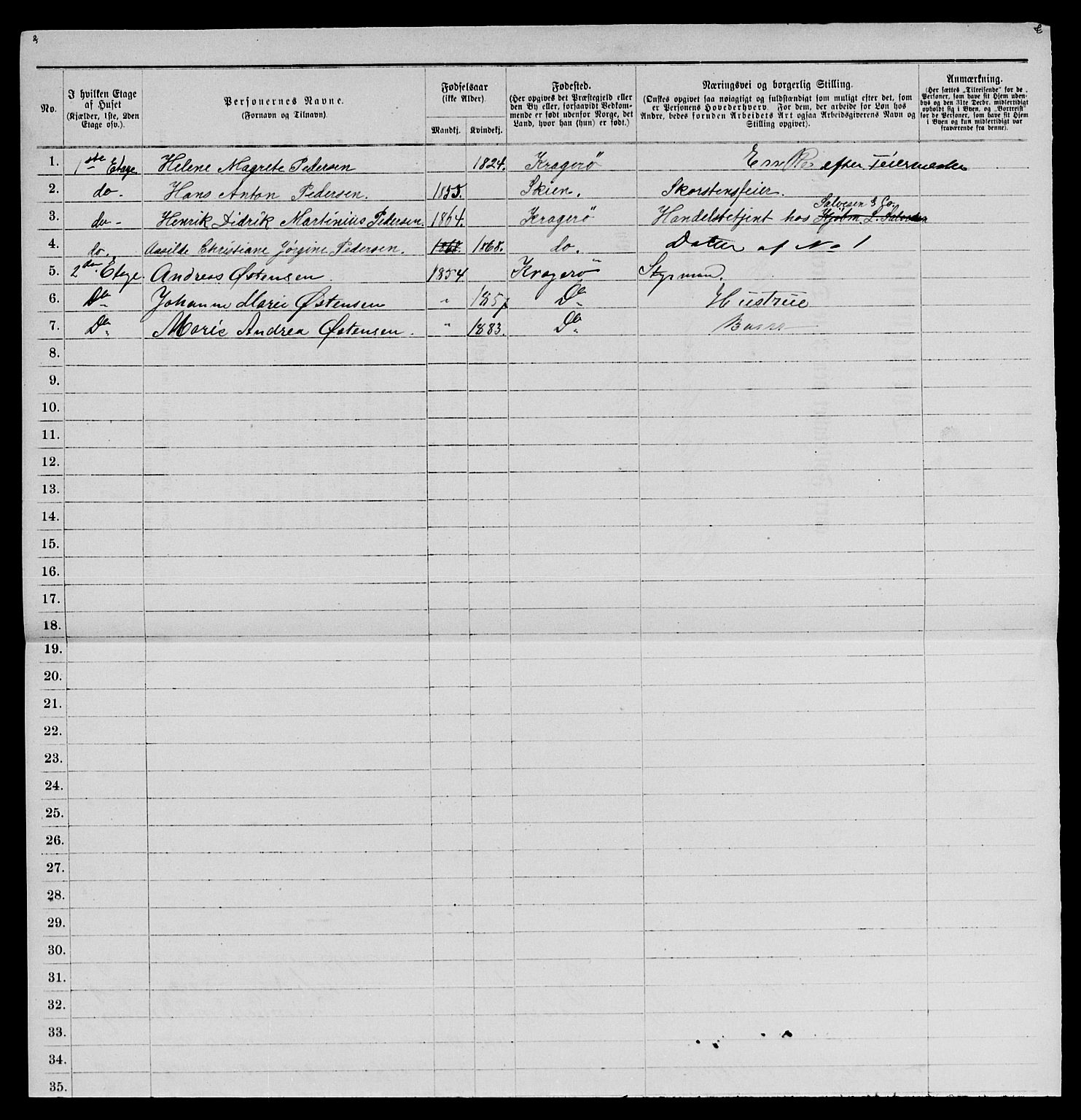 SAKO, 1885 census for 0801 Kragerø, 1885, p. 980