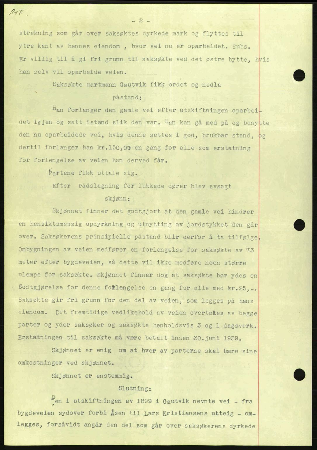 Nordmøre sorenskriveri, AV/SAT-A-4132/1/2/2Ca: Mortgage book no. B86, 1939-1940, Diary no: : 3131/1939