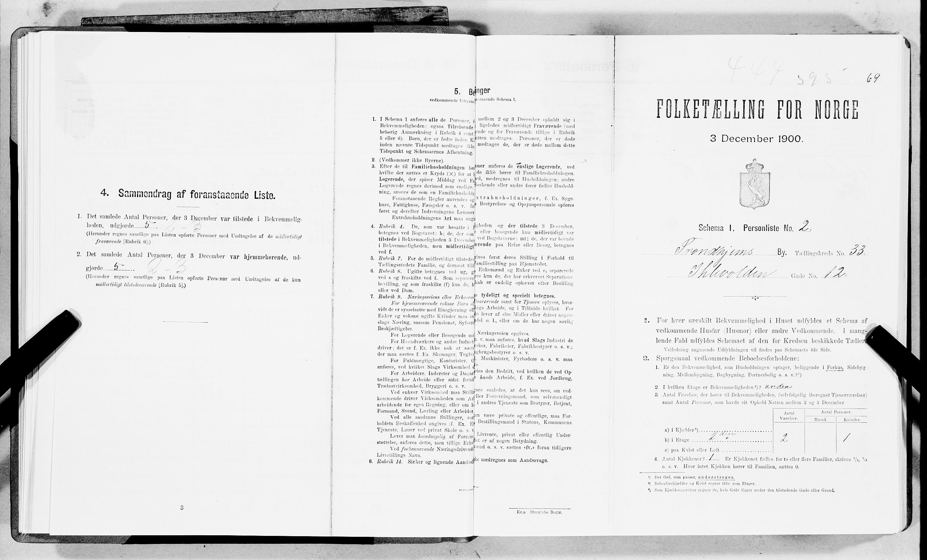 SAT, 1900 census for Trondheim, 1900, p. 5389