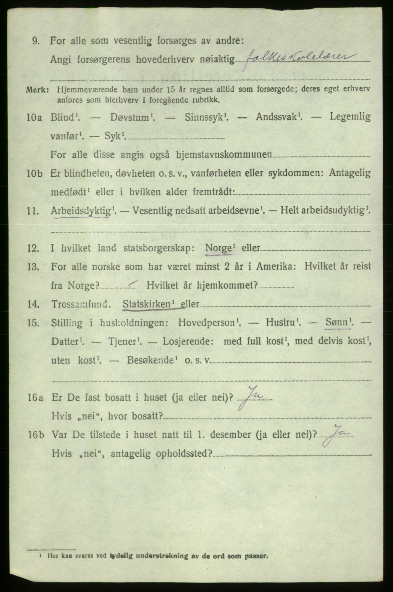 SAB, 1920 census for Bremnes, 1920, p. 5067