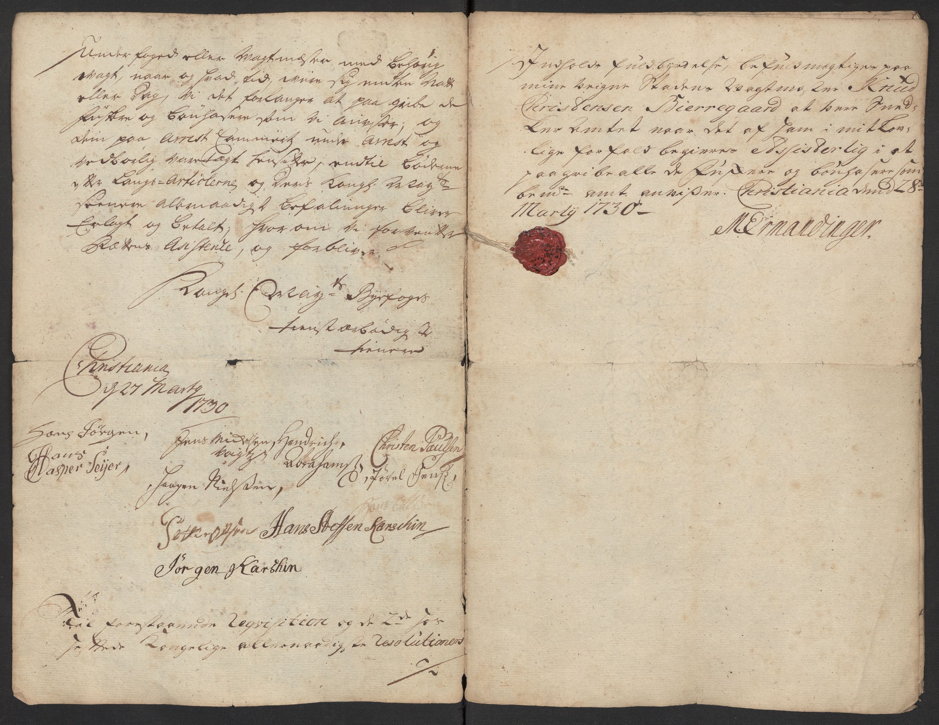 Oslo politidistrikt, SAO/A-10085/D/Da/L0001: Innkomne brev, pro memoria m.v., 1729-1779, p. 9